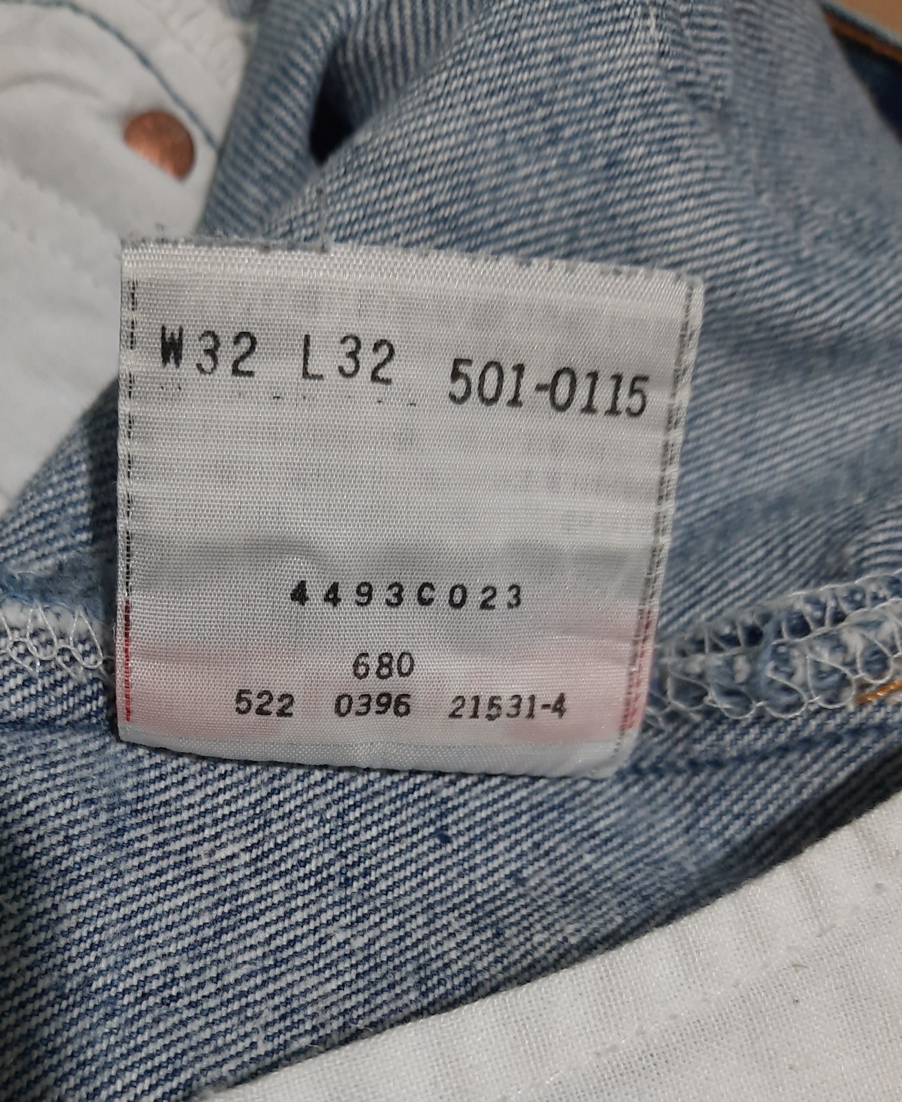 Levi`s 501 Vintage jeans made in USA 1996 W 32 L32 100% cotton