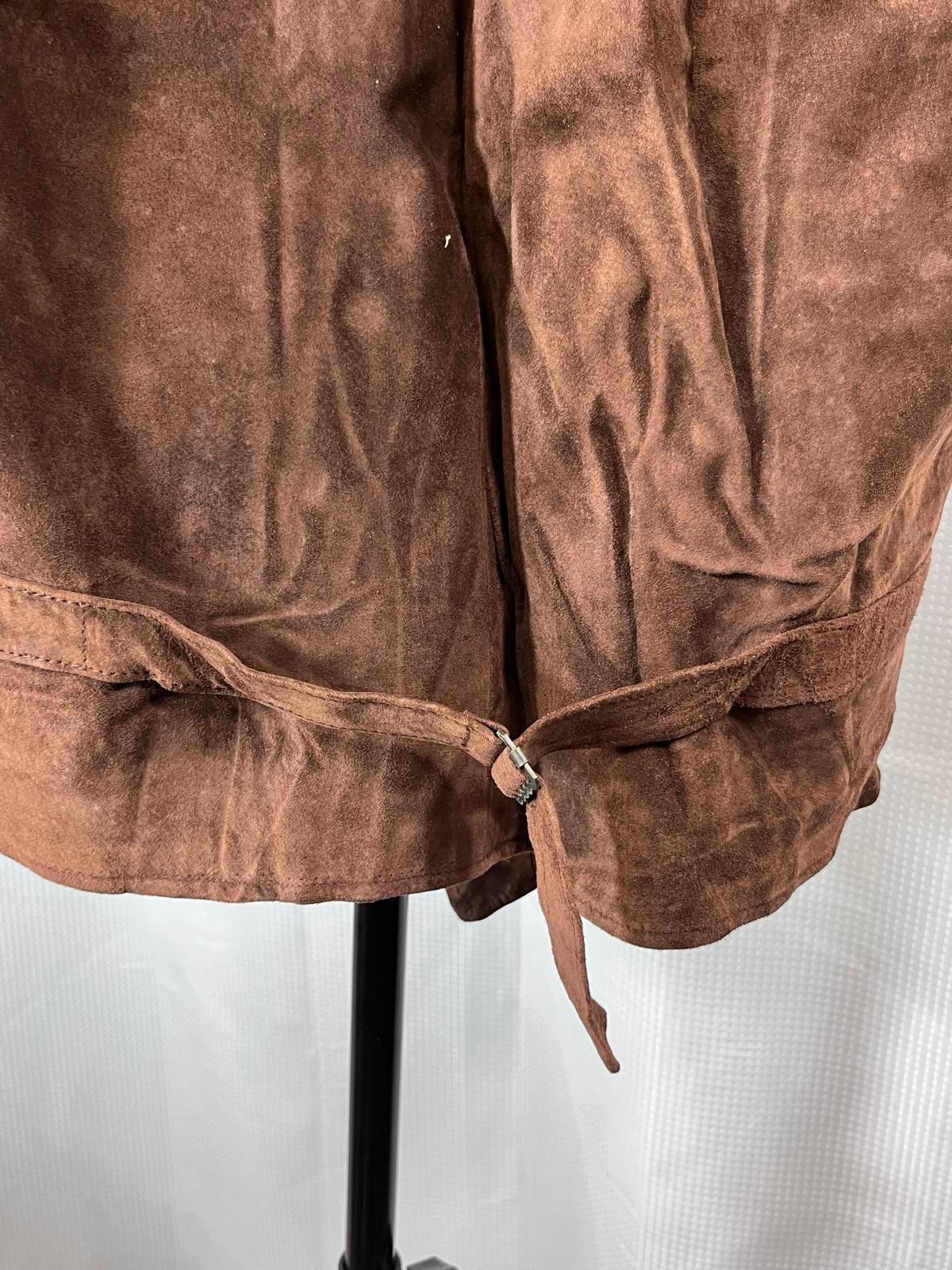 Vintage Gap Brown Suede Leather Vest Mens Small Western Waistcoat 4 Pocket S