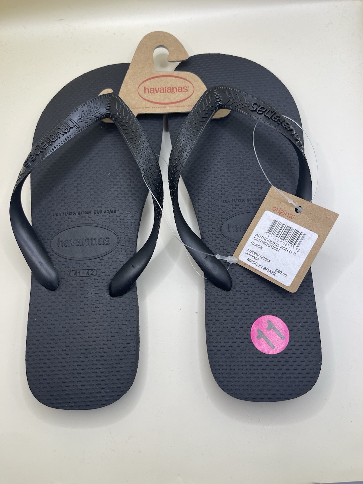 Havaianas Flip Flops Brazil Beach Summer Sandals Black Men’s Size 10