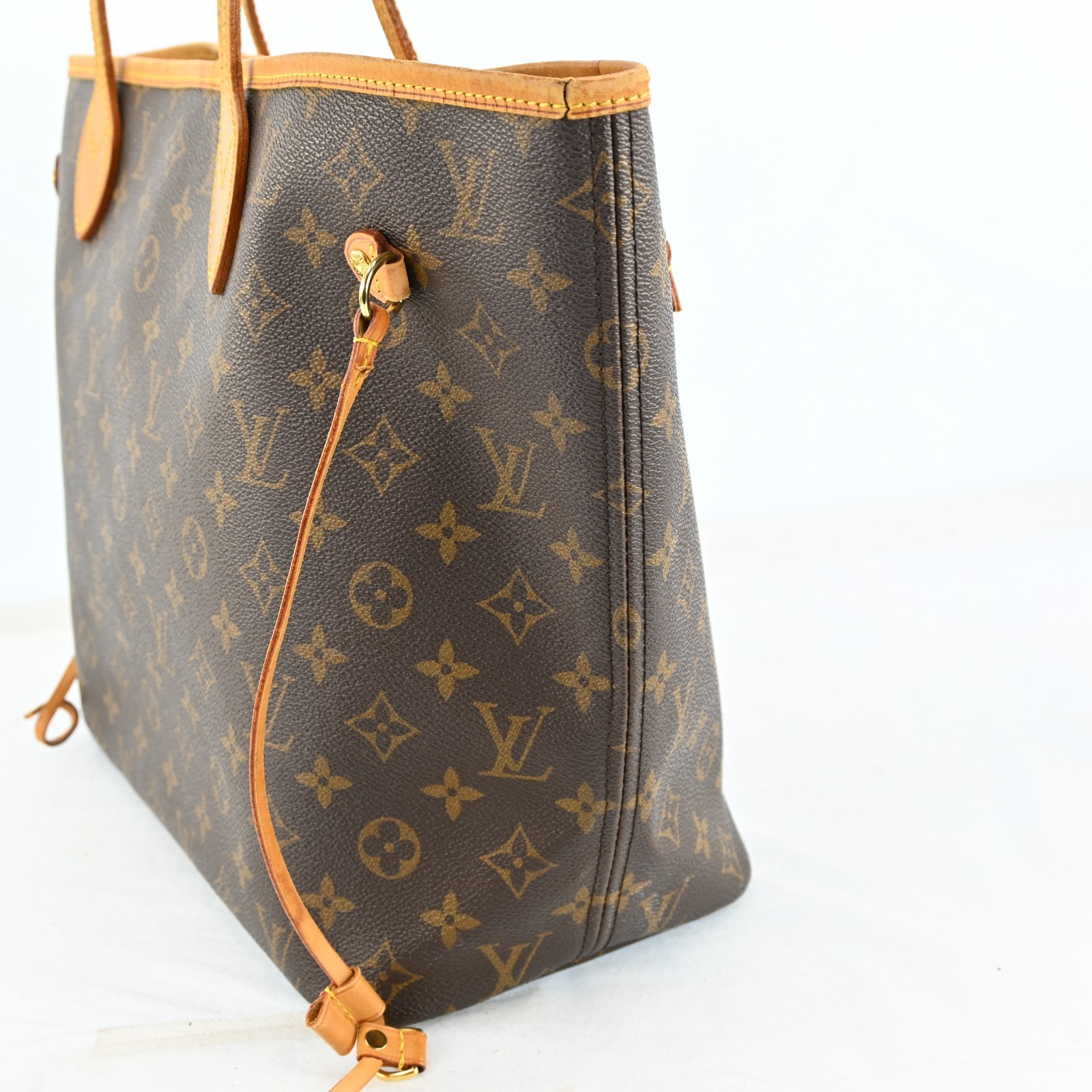 Louis Vuitton Monogram Neverfull MM Leather Fabric Brown Tote bag B2202SA803