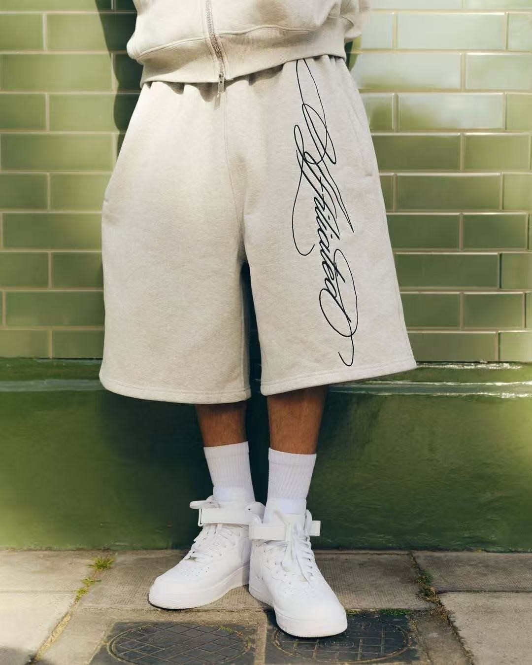 Men’s Y2K Streetwear Letter Print Shorts Loose Fit Casual Hip Hop Summer Sweat