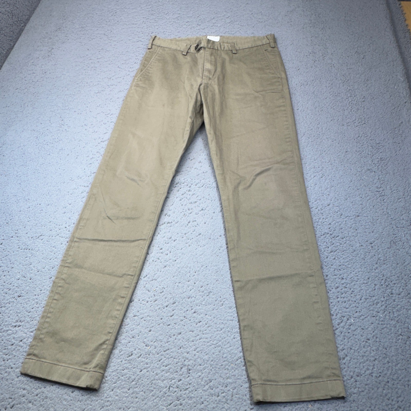 Asket Chino Pants Mens 31×29 Tan Italian Sateen Stretch Straight Swedish Design