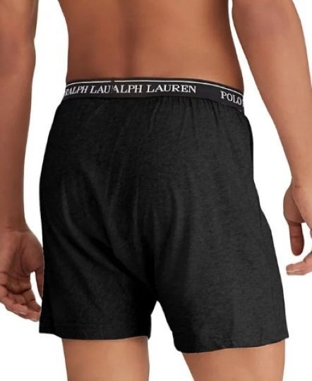 3 RALPH LAUREN POLO WHITE BLACK OR GRAY COTTON KNIT BOXER SHORTS SIZES: S M L XL