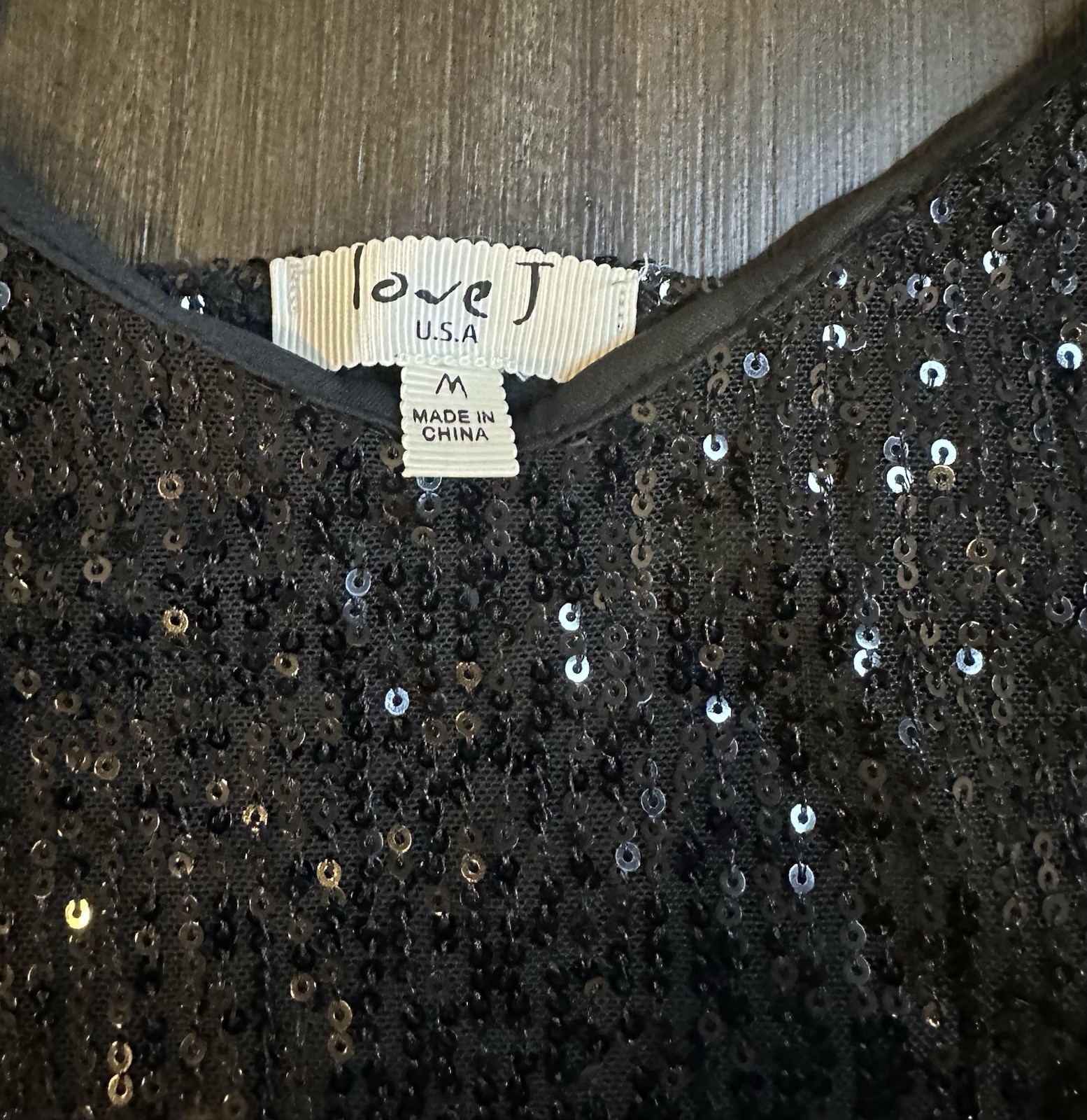 Fashion nova by Love J. Shimmering black sequin bodycon dress