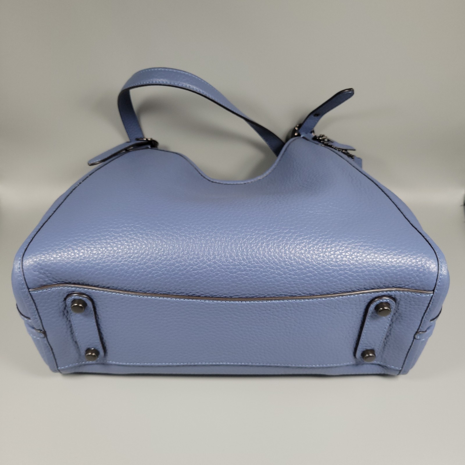 Coach Lori Shoulder Bag Washed Chambray Blue Pebble Leather Purse + Dust Bag