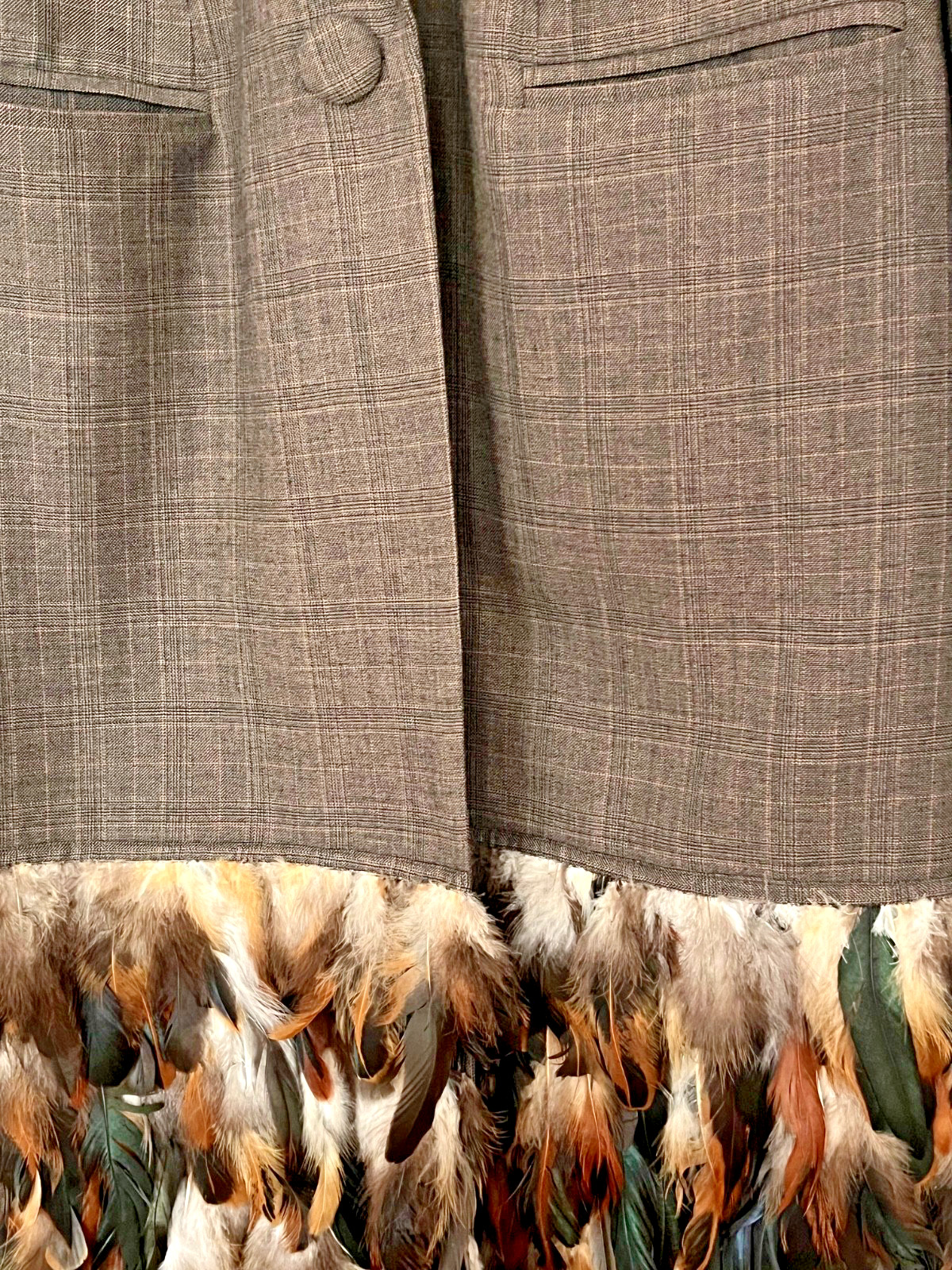 Custom Made Coat Women With Feather and Silk Lining Size M