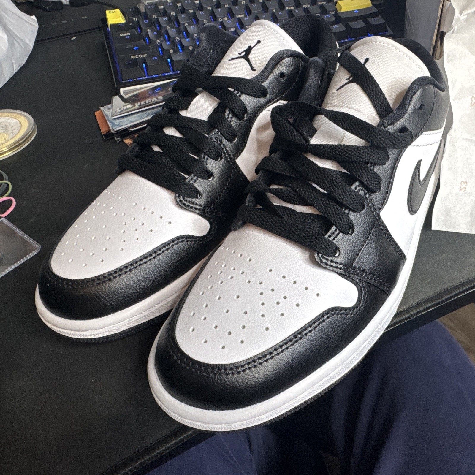 🖤🤍 PANDA AIR JORDAN 1 LOW Sneakers Black/White DQ774L-101 WMNS SZ8