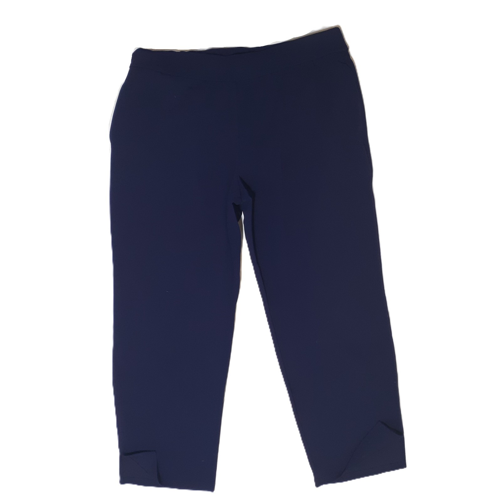 Dennis Basso Women Dress Pants LP Blue Stretch Pullon Rise=11.5in Waist=36in