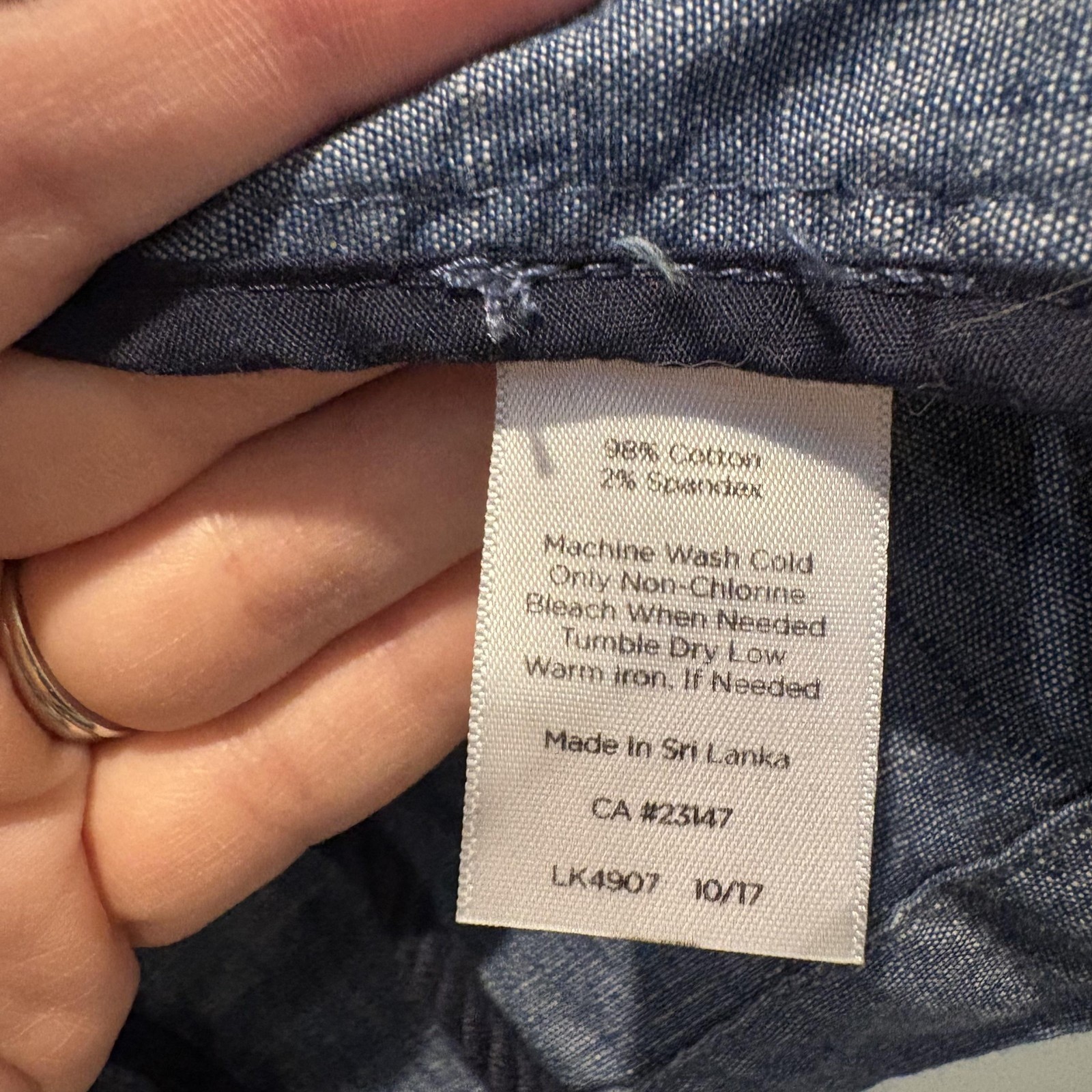 Talbots Womens XS Blue Chambray Jacket Utility Military Safari Drawstring