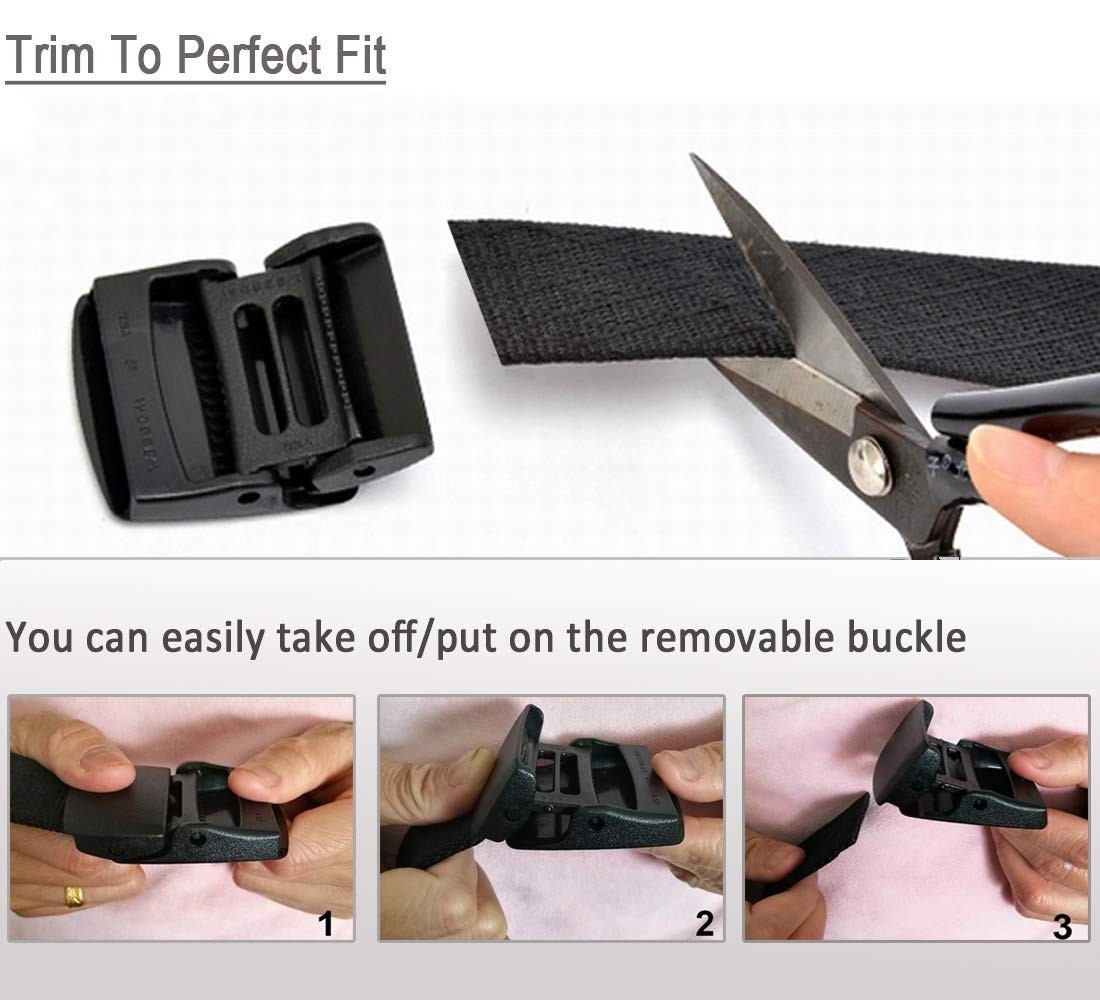 Men’s Nylon Web Belt – No Metal, Nickel-Free, Tactical Hiking Belt, Adjustable