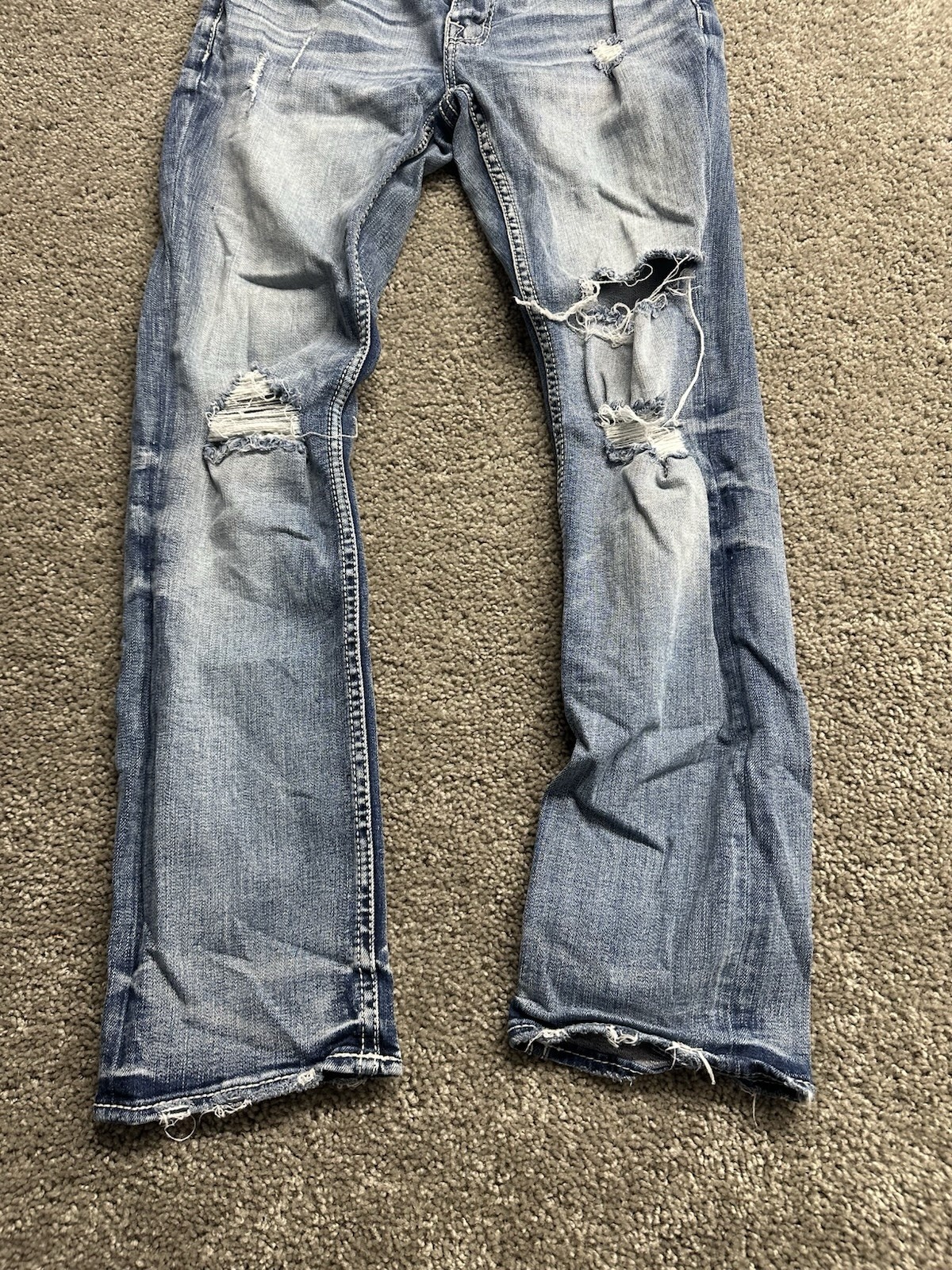 BKE Buckle Alec Straight Leg Jeans Men’s 31×32 Blue Stretch Denim Pants Distress