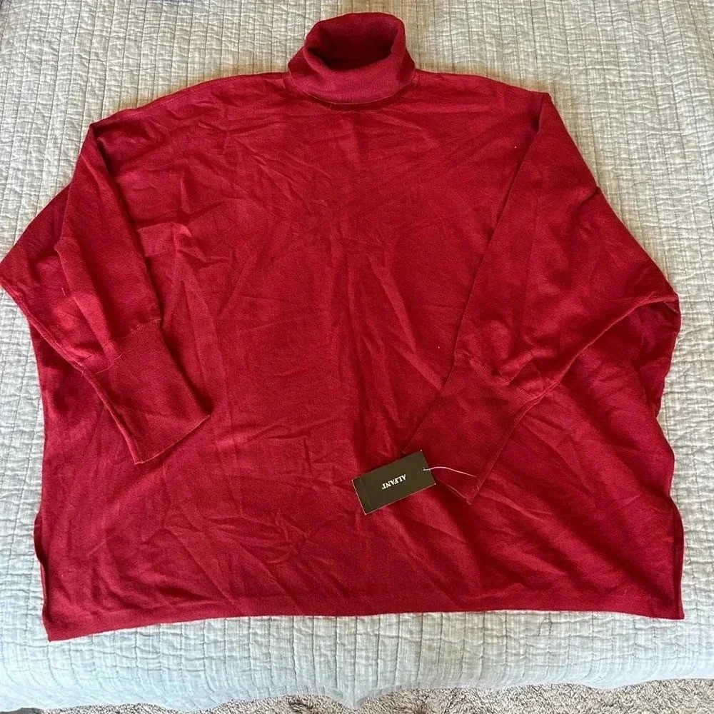 Oversized turtleneck long sleeve shirt