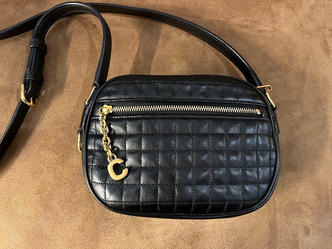 CELINE C Charm Quilted Shoulder Bag Celine C Charm