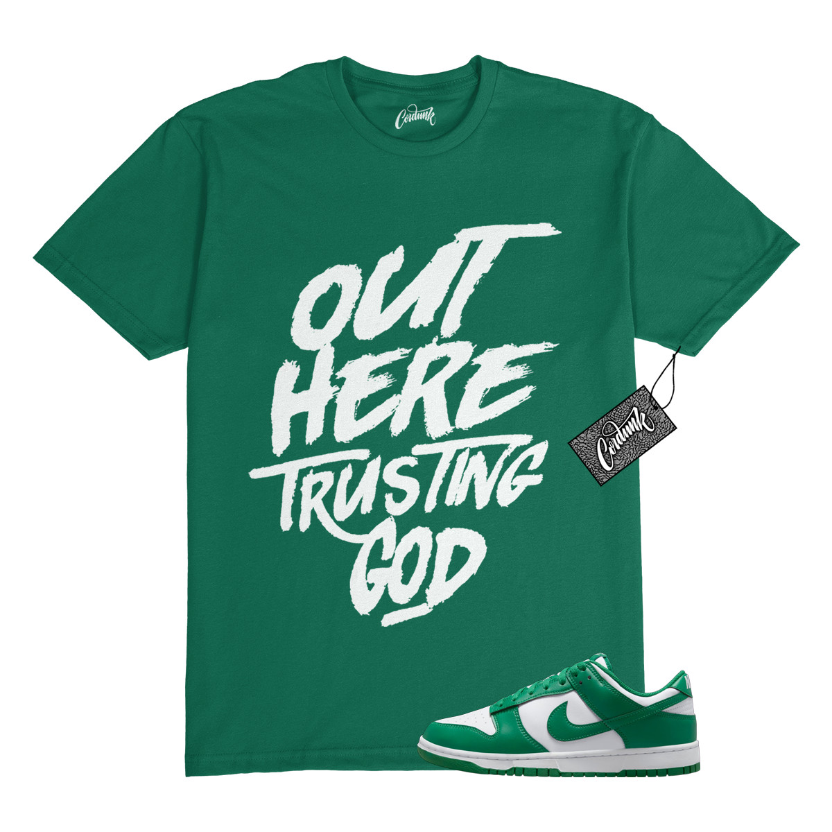 Dunk Malachite Green White Low T Shirt Match TG