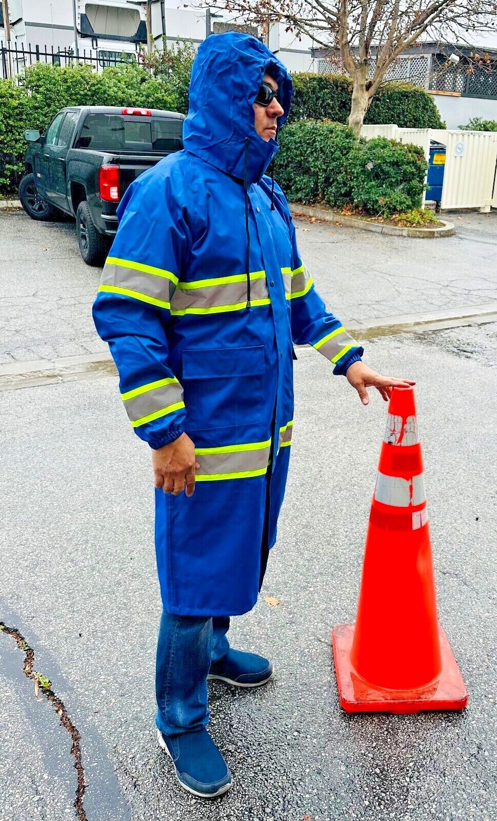 Safety Rain-Coat, Rain-Wear Rain Trench Coat / Choose Color