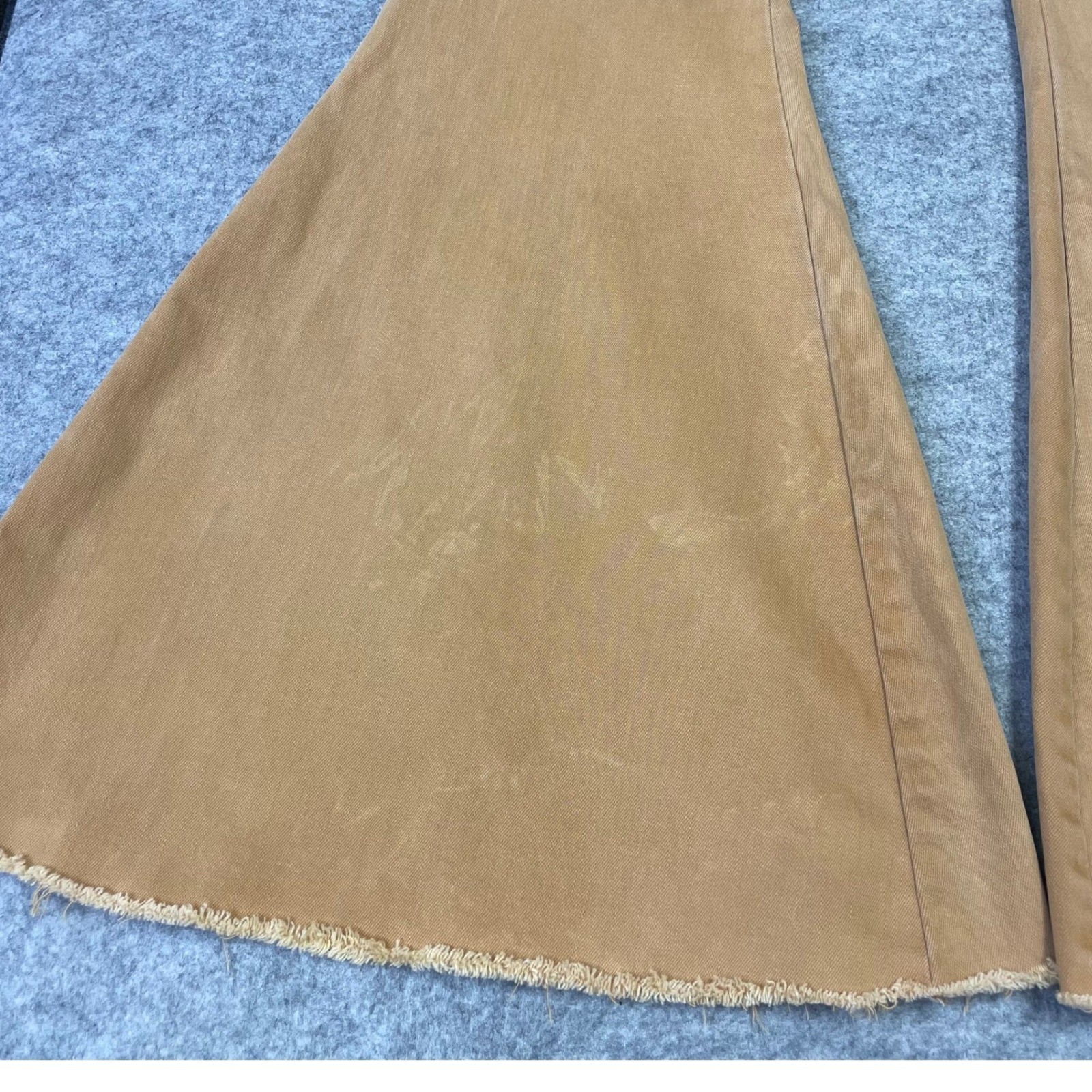 We The Free People Lace Up Back Curvy Just Float On Flare Jeans 29 Tan Boho