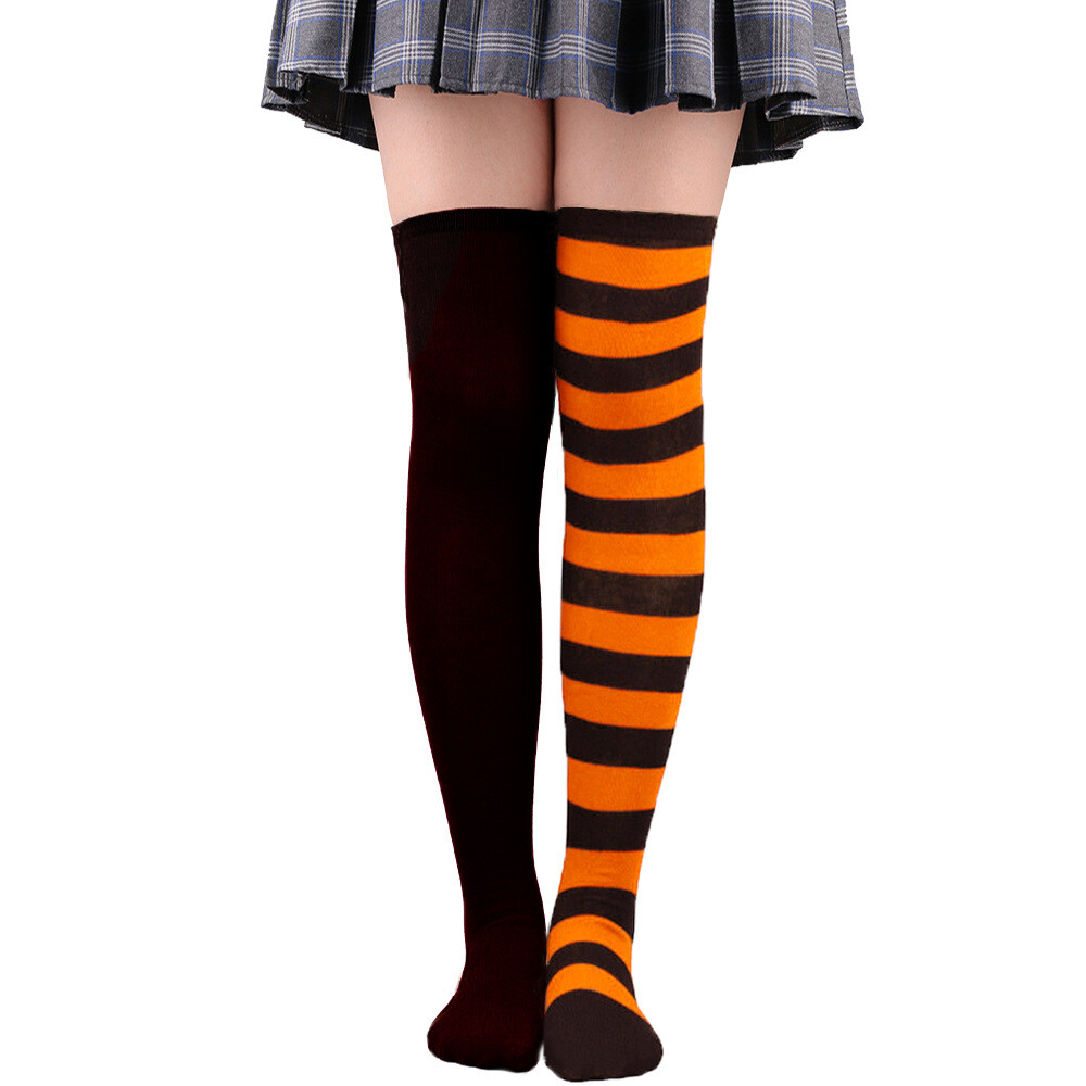 Soft Ladies Top Stay Up Extra Contrast Long Socks Thigh High Over the Knee Socks