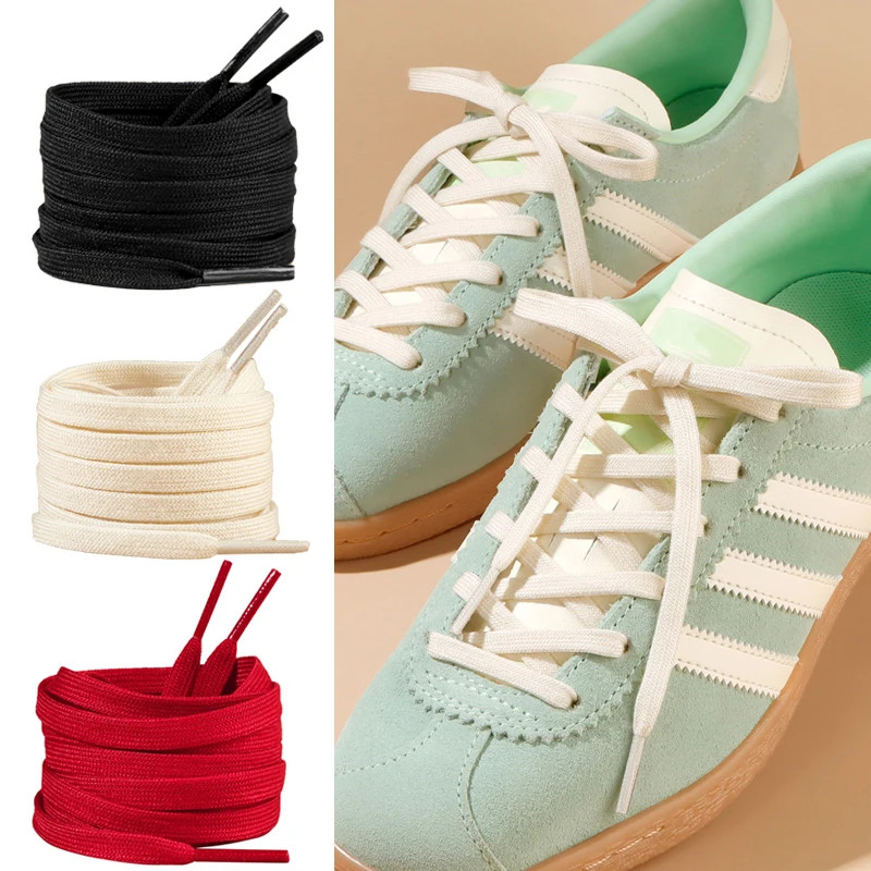 New 0.8cm Wide Flat Cotton Shoelaces Unisex, Solid Color High-Quality Shoelace S