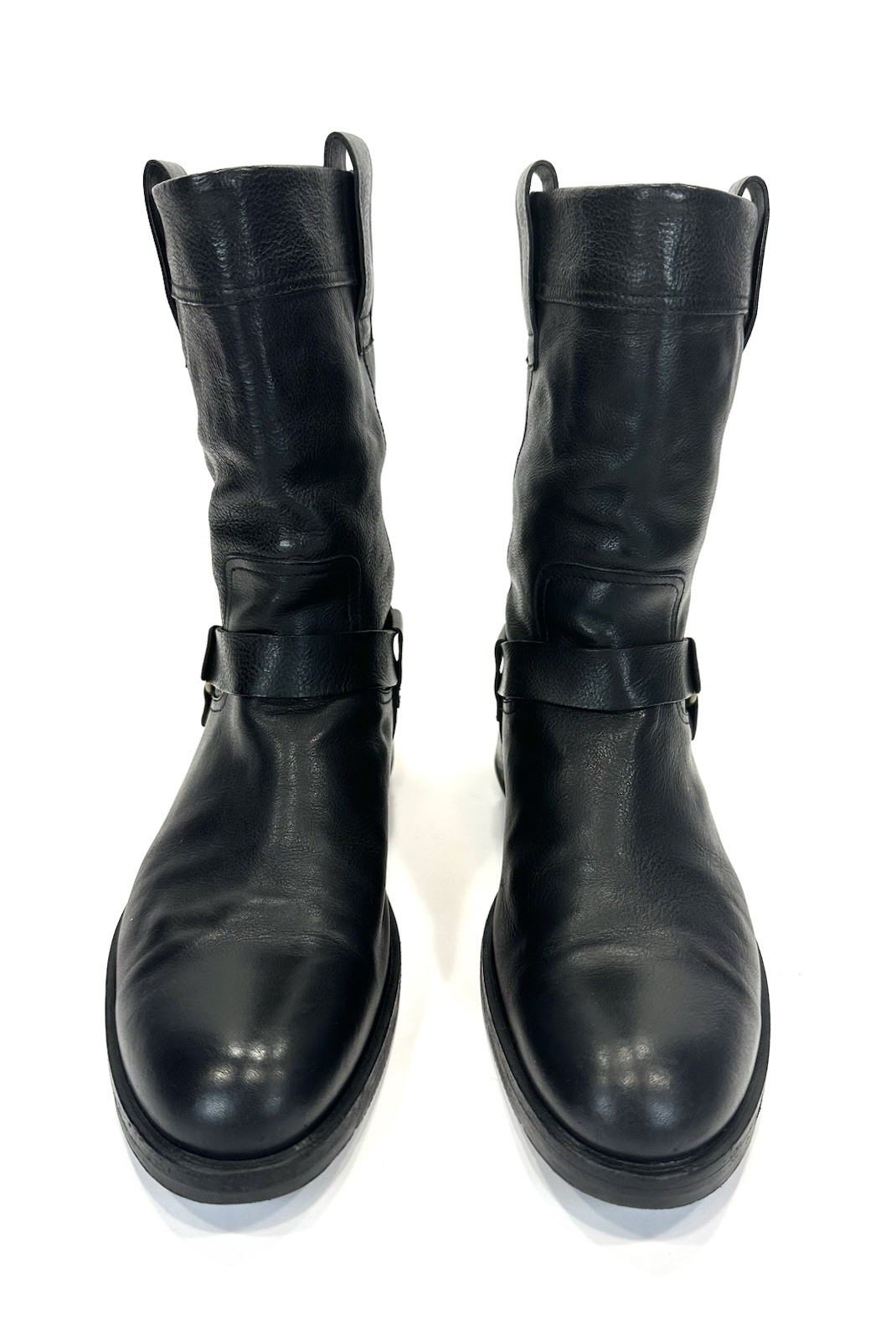 To Boot New York Adam Derrick Black Leather Harness Pull On Boots – Sz 8.5