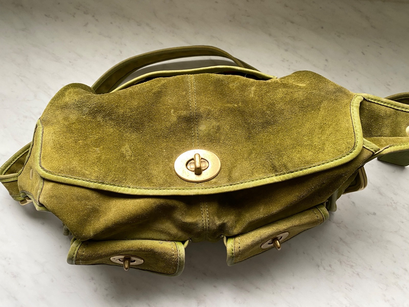 COACH 12797 Vintage Green Archive Limited Edition Bleecker Suede Haversack