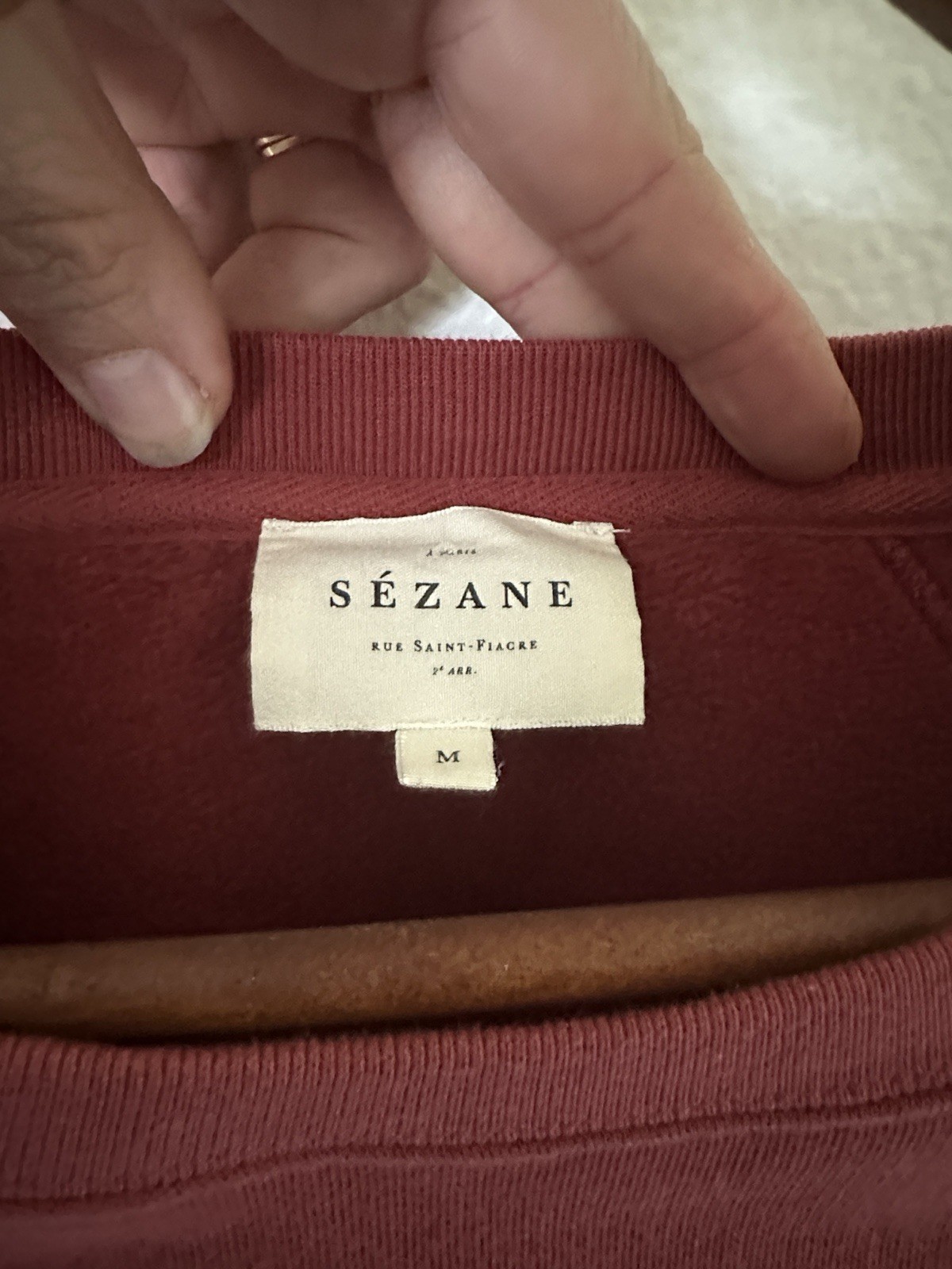 Sézane Saint-Fiacre Amuse Bouche Logo Crewneck raglan Sweatshirt M