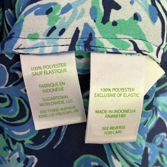 Lilly Pulitzer Maritza Floral Blouse Teal Blue Green Button Front Long Sleeve
