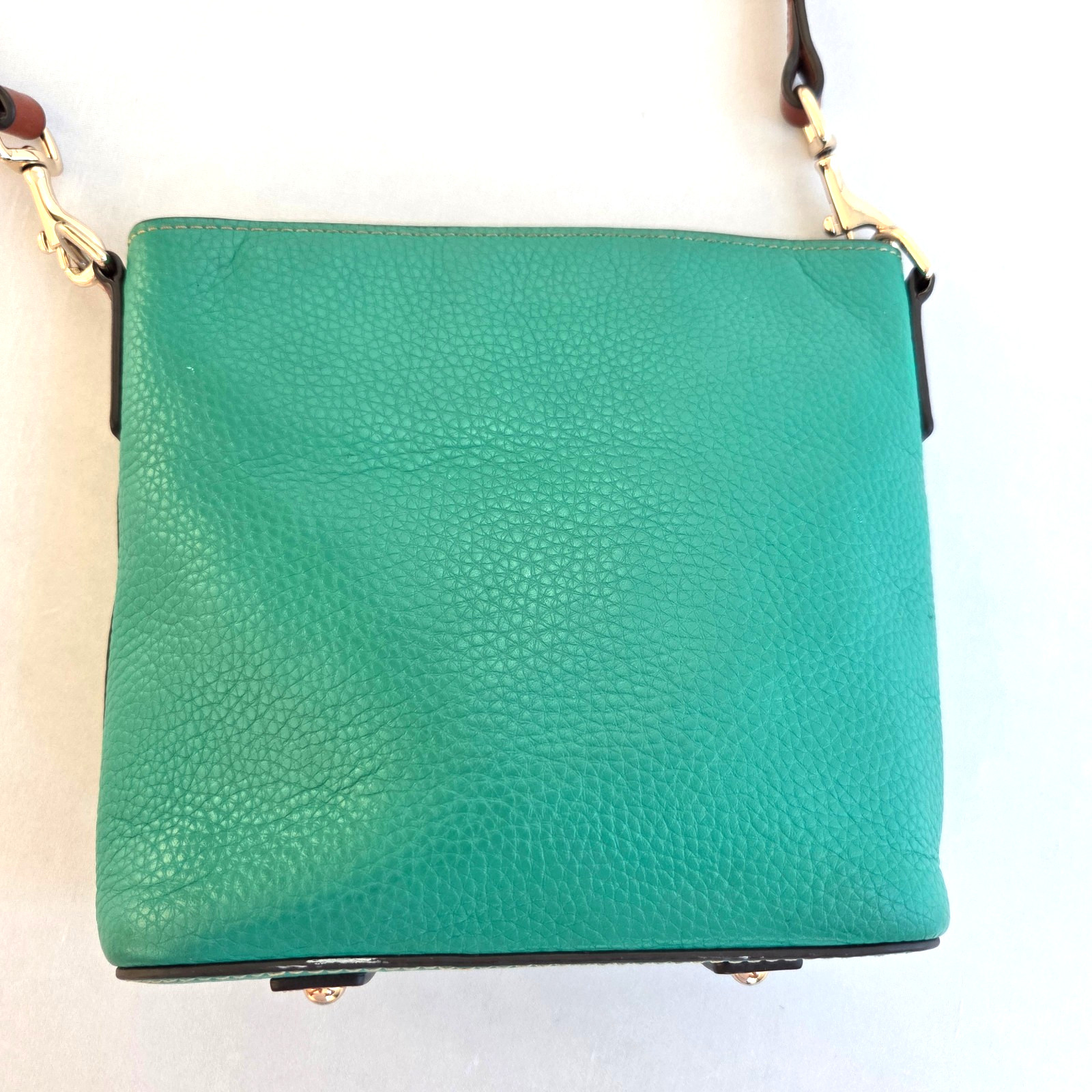 Dooney & Bourke Spearmint Green Pebble Grain Leather Zip Crossbody Purse Bag