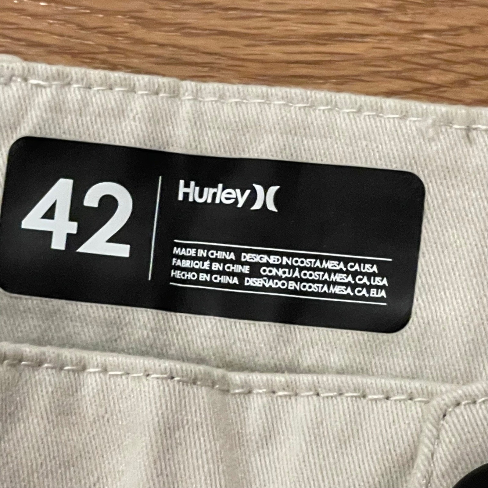 Hurley Worker Icon Pant Size 42 Slim Fit 2-Way Stretch Casual