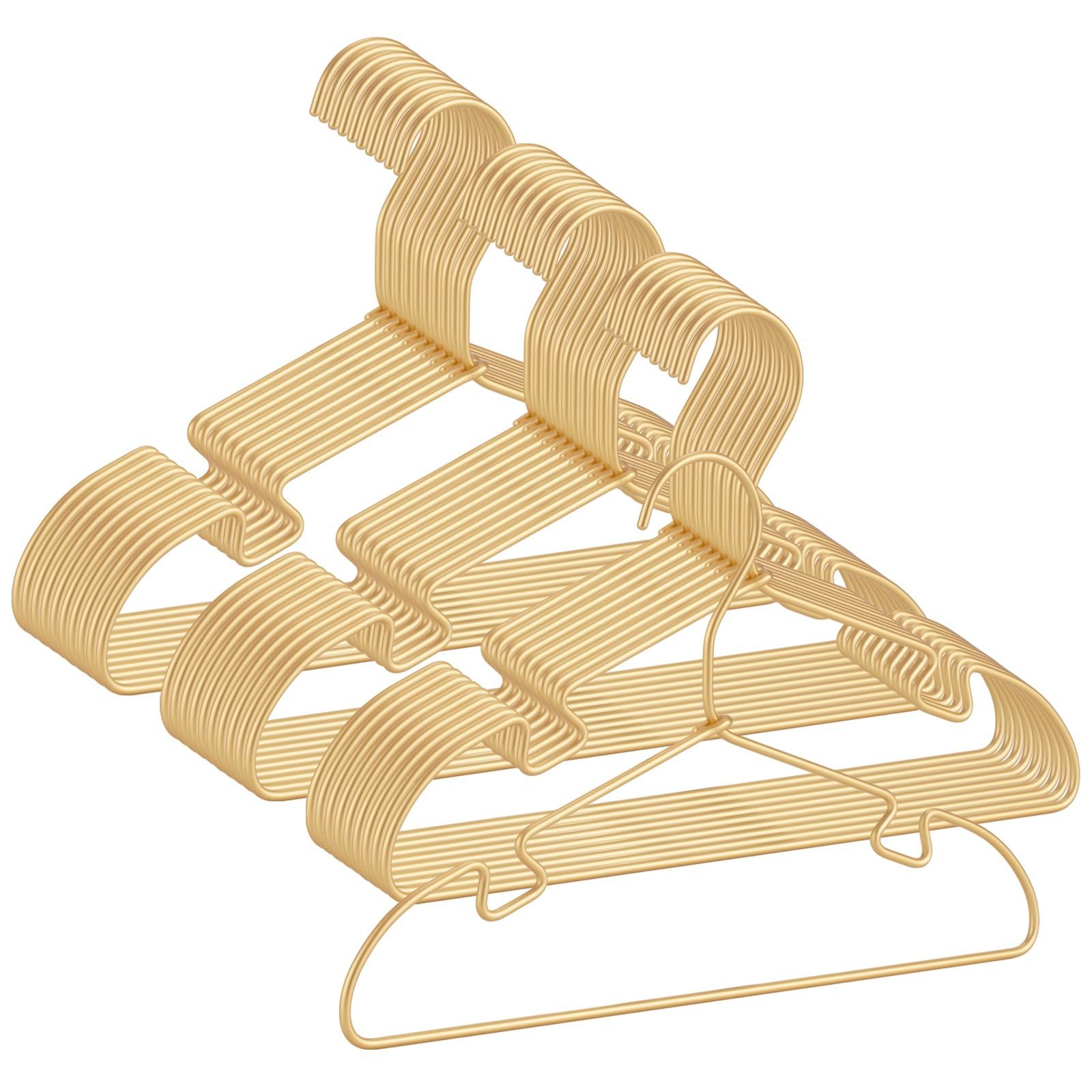 VWV Gold Aluminum Baby Hangers 30-Pack 12.6in Sturdy Kids Clothes Wardrobe