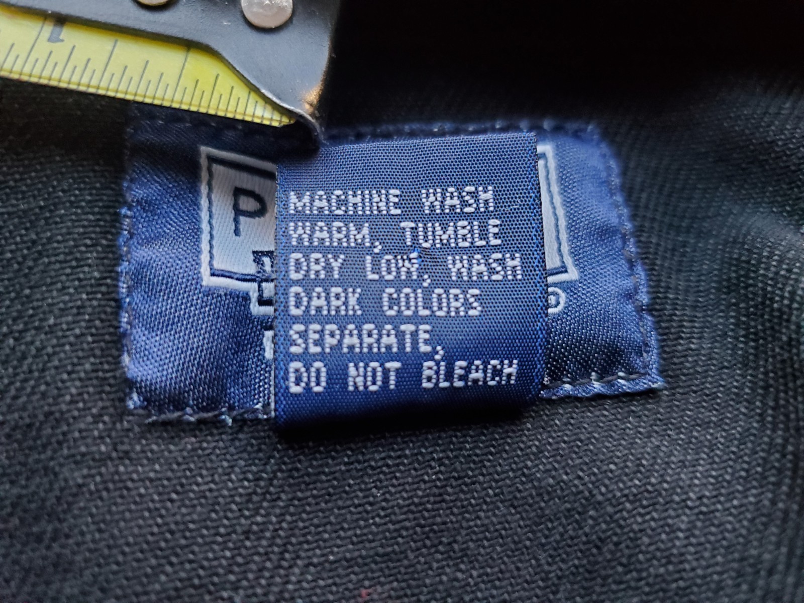 Premier International Jacket Black Denim Collared Buttons Pockets Size Medium