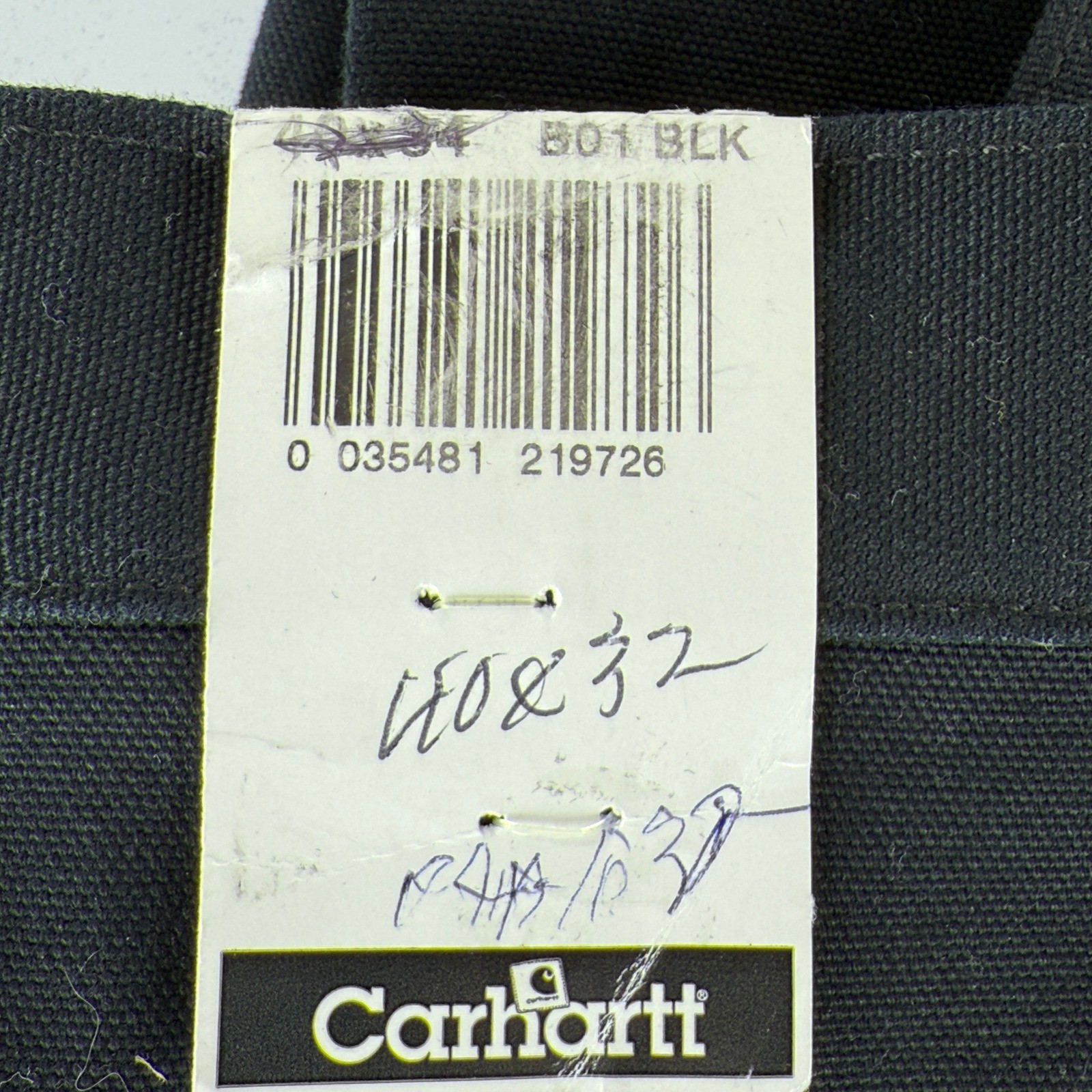 Carhartt B01 BLK Double Front Work Dungaree Pants Black 40×32 USA NWT Altered