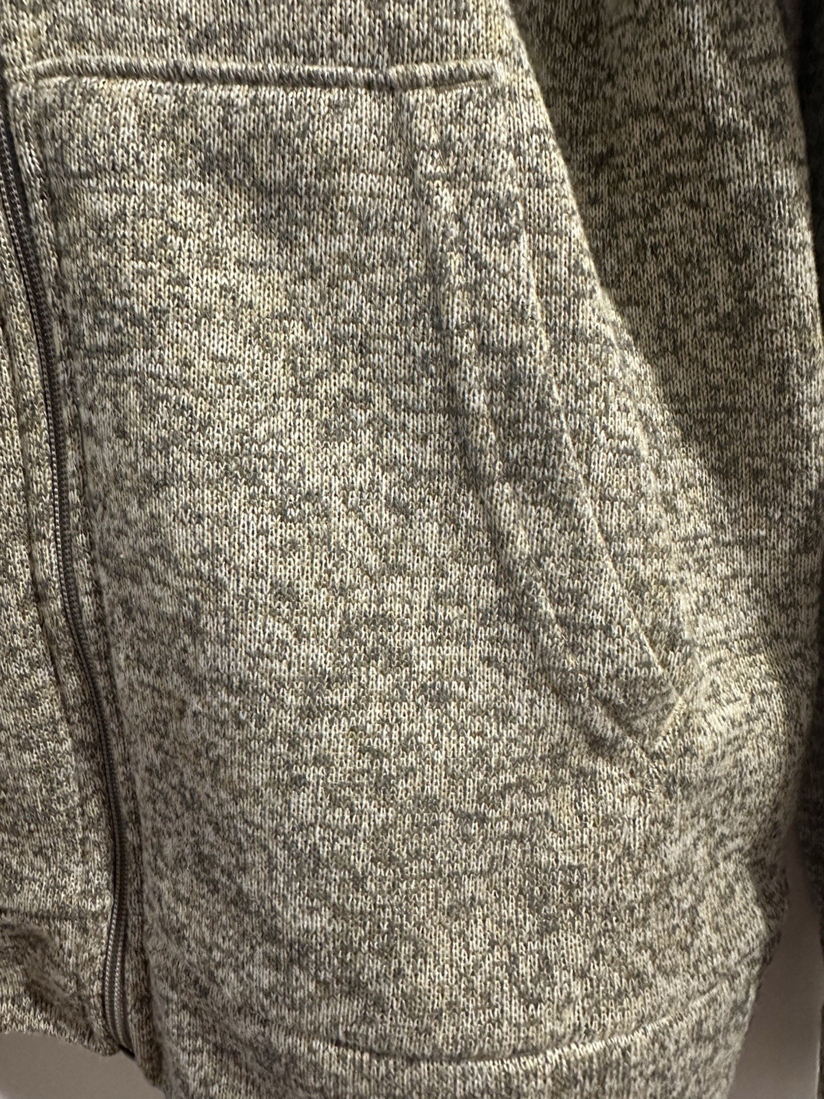 Old Navy Men’s Gray Heathered Fleece Full Zip Hooded Hoodie Pockets M
