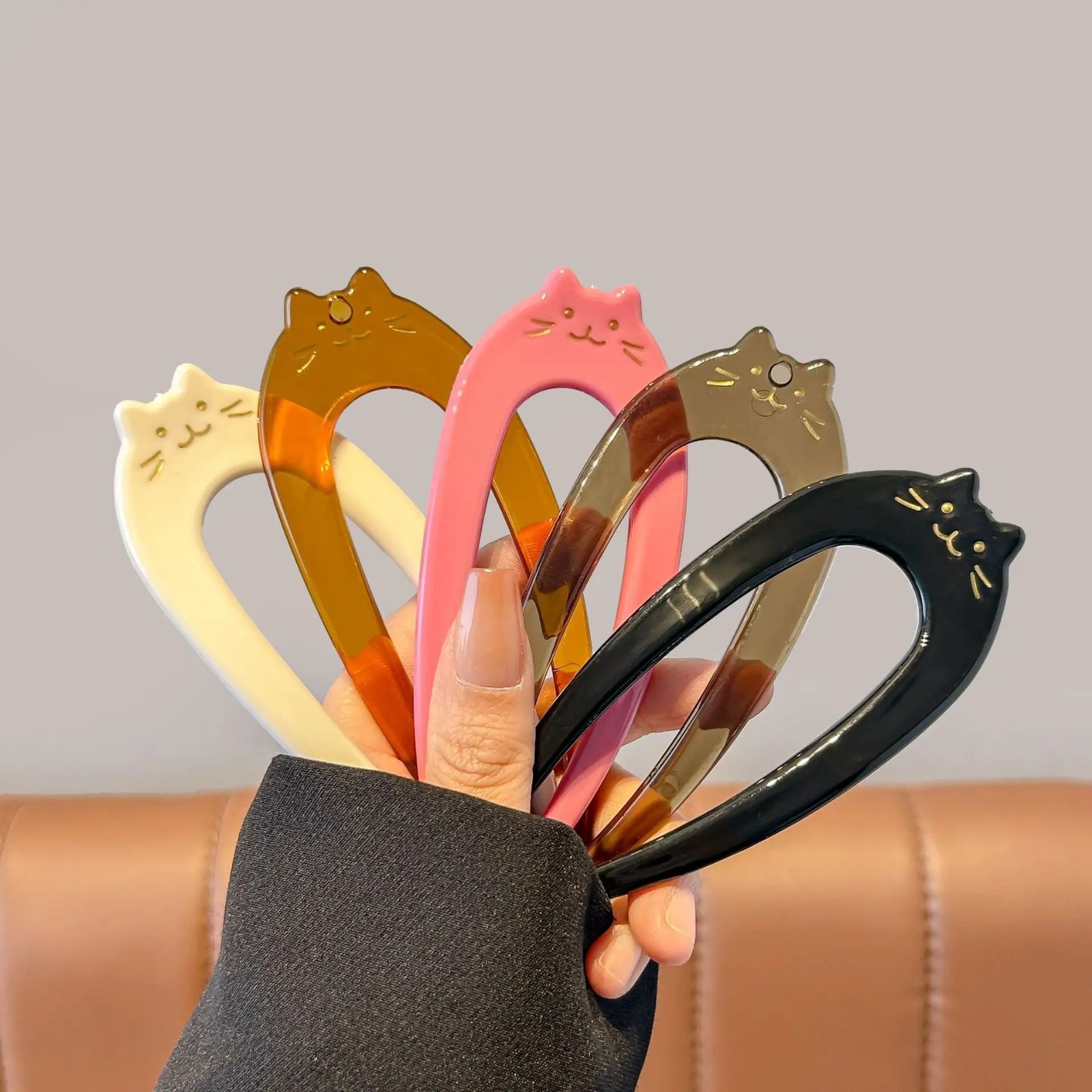 U-Shaped Hair Fork Tortoiseshell Acetate Acrylic Hairpin Fashion Hair Stick