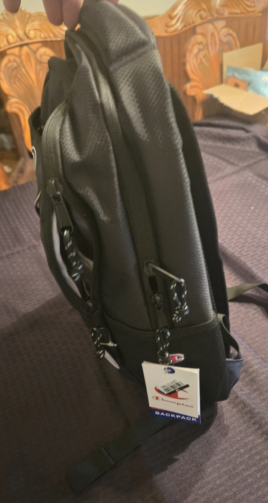 NWT Champion Black Laptop Backpack Fits 17″ Laptop School Travel Book Bag New
