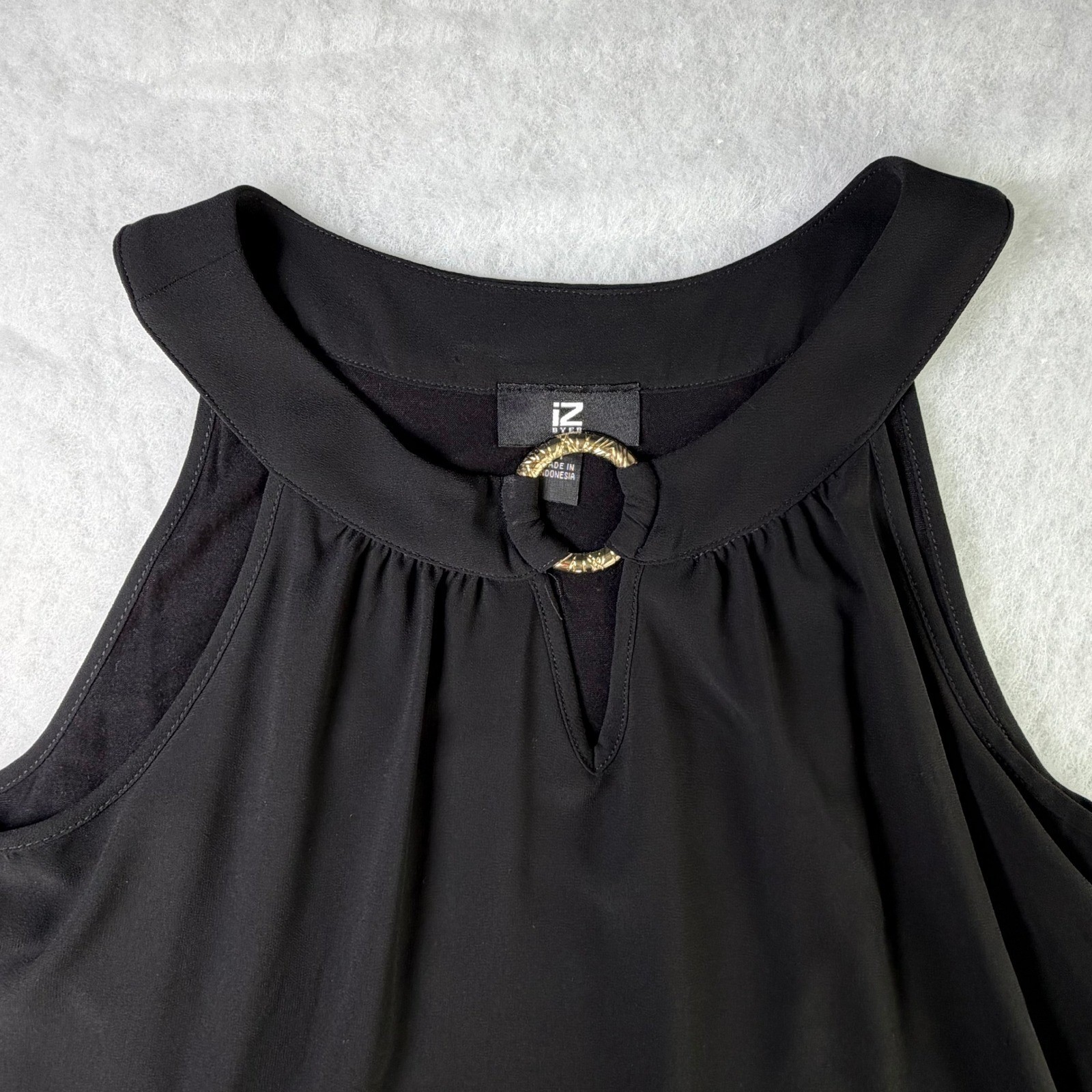 Halter Top Womens Size Medium Gold Hardware Asymmetrical Hem