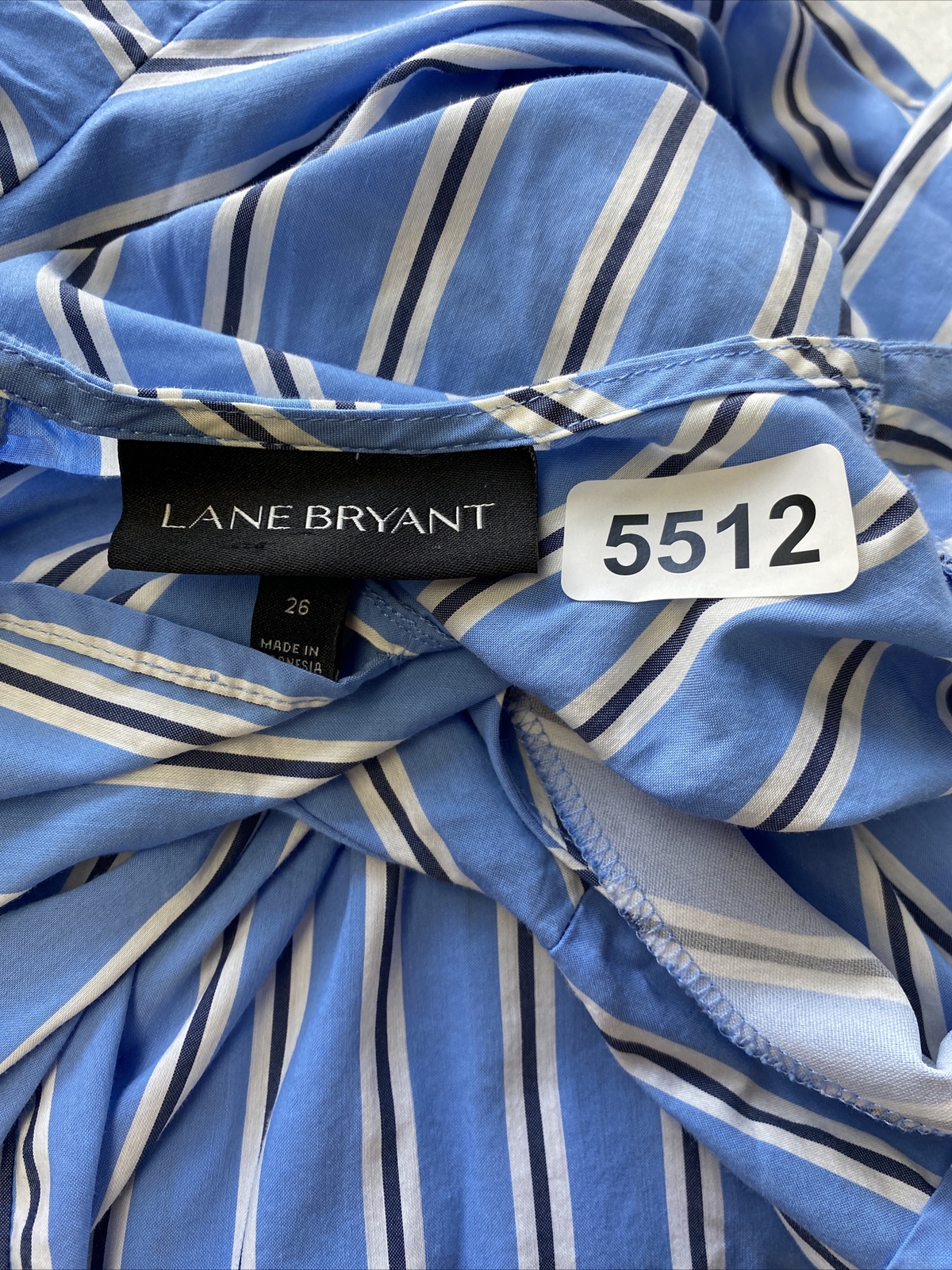 Lane Bryant Dress Womens Plus 26 Rhodes Striped Faux Wrap Work Office S/sleeve