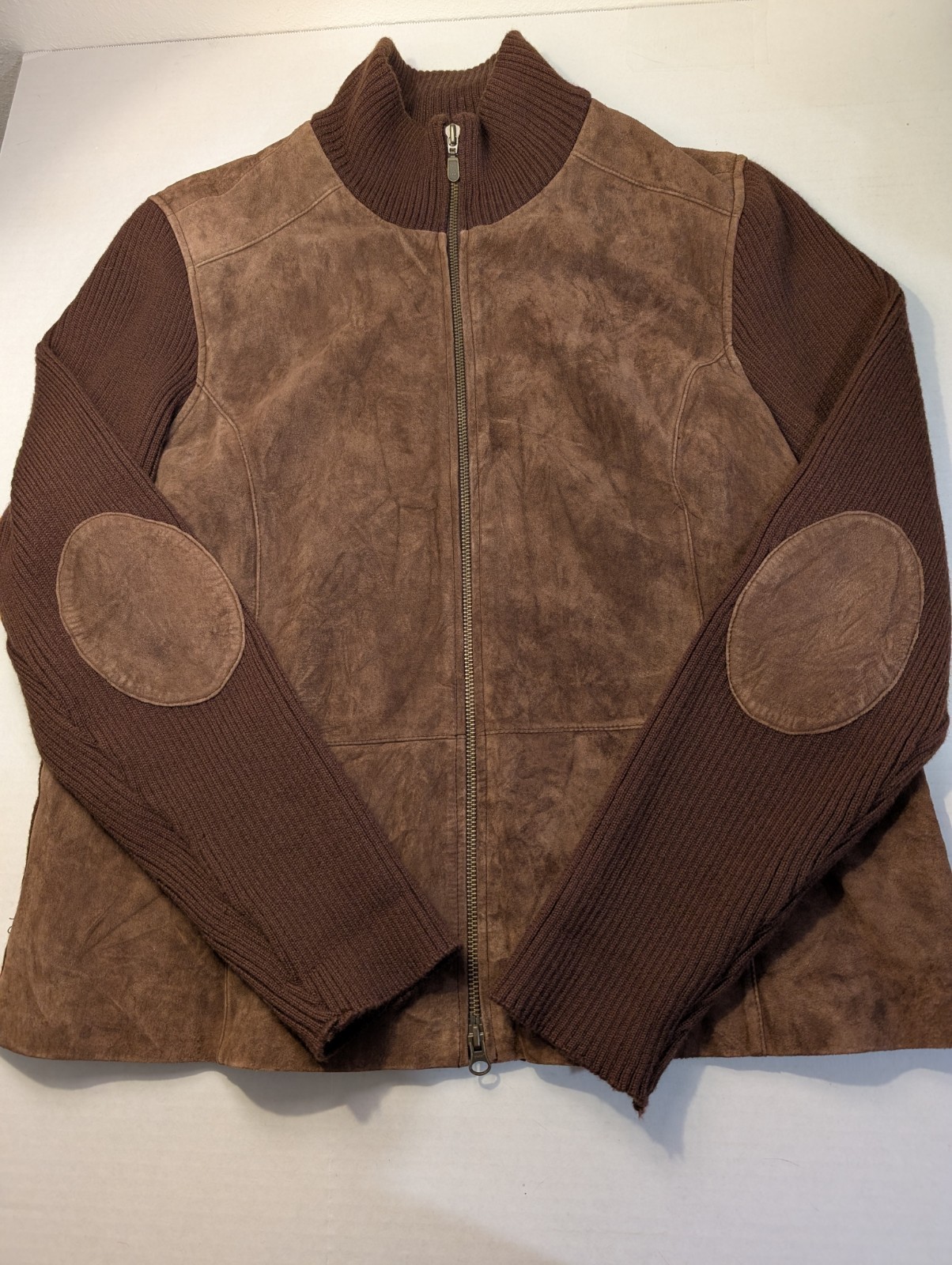 Covington Women’s Leather Wool & Acrylic Blend Jacket XL Dark Brown Full Zip