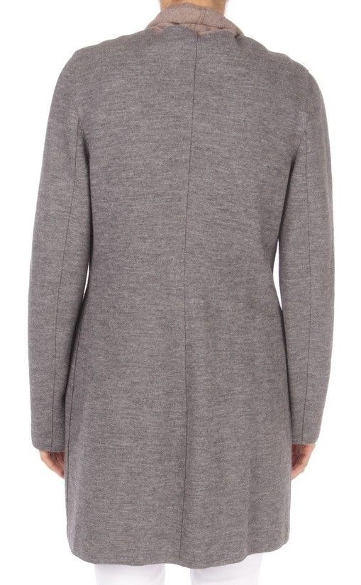 NWT FABIANA FILIPPI Gray Wool Coat with Leather Buckle Size IT46