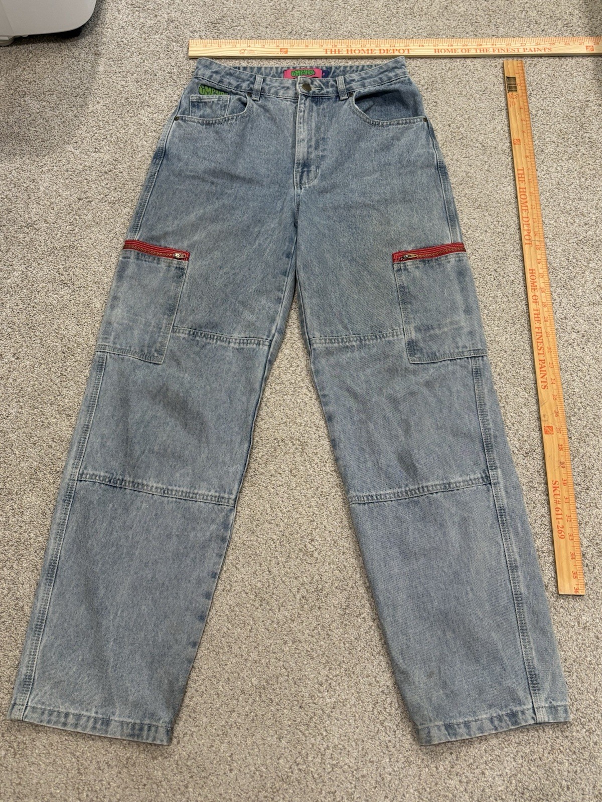 Empyre Y2K Baggy Skater Jeans Size 4 32” blue denim skater pants