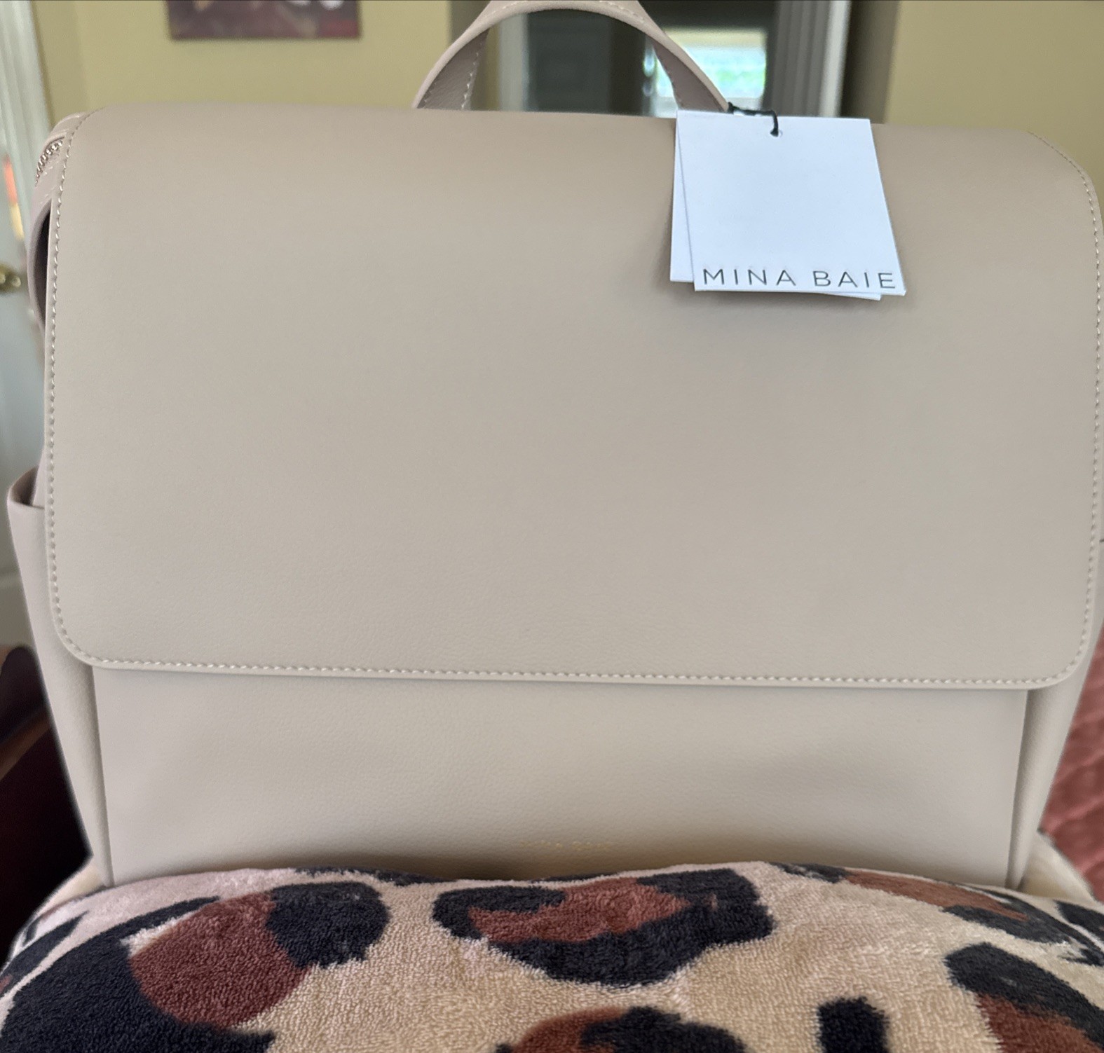 Brand New! Mina Baie Winnie Sand Vegan Leather Bag/Backpack