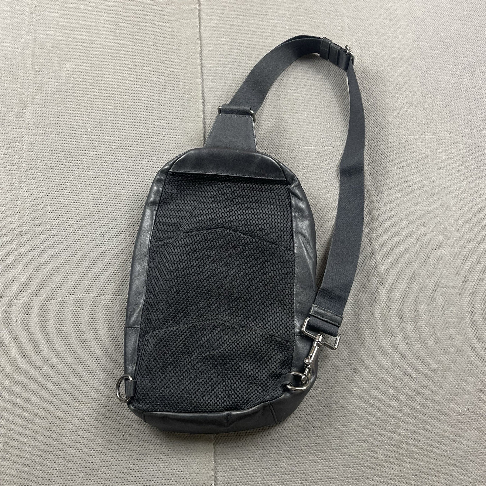 Coach West Pack Varsity Stripe Sling Signature Canvas Leather Carry Bag See