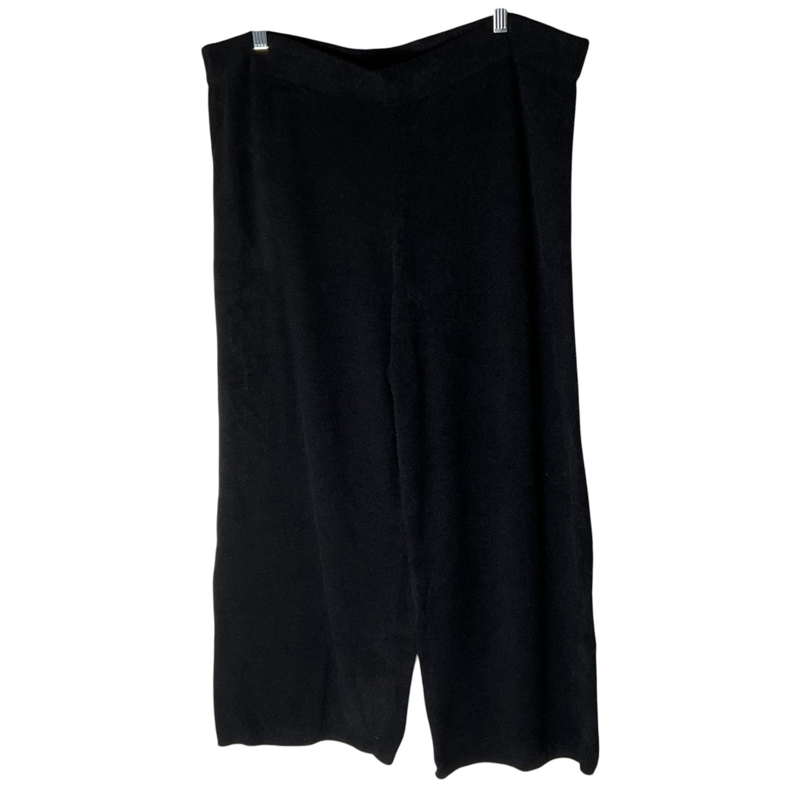Encore by Idina Menzel Cloud Wide-Leg Pants A550330 Black Size Petite XL NEW