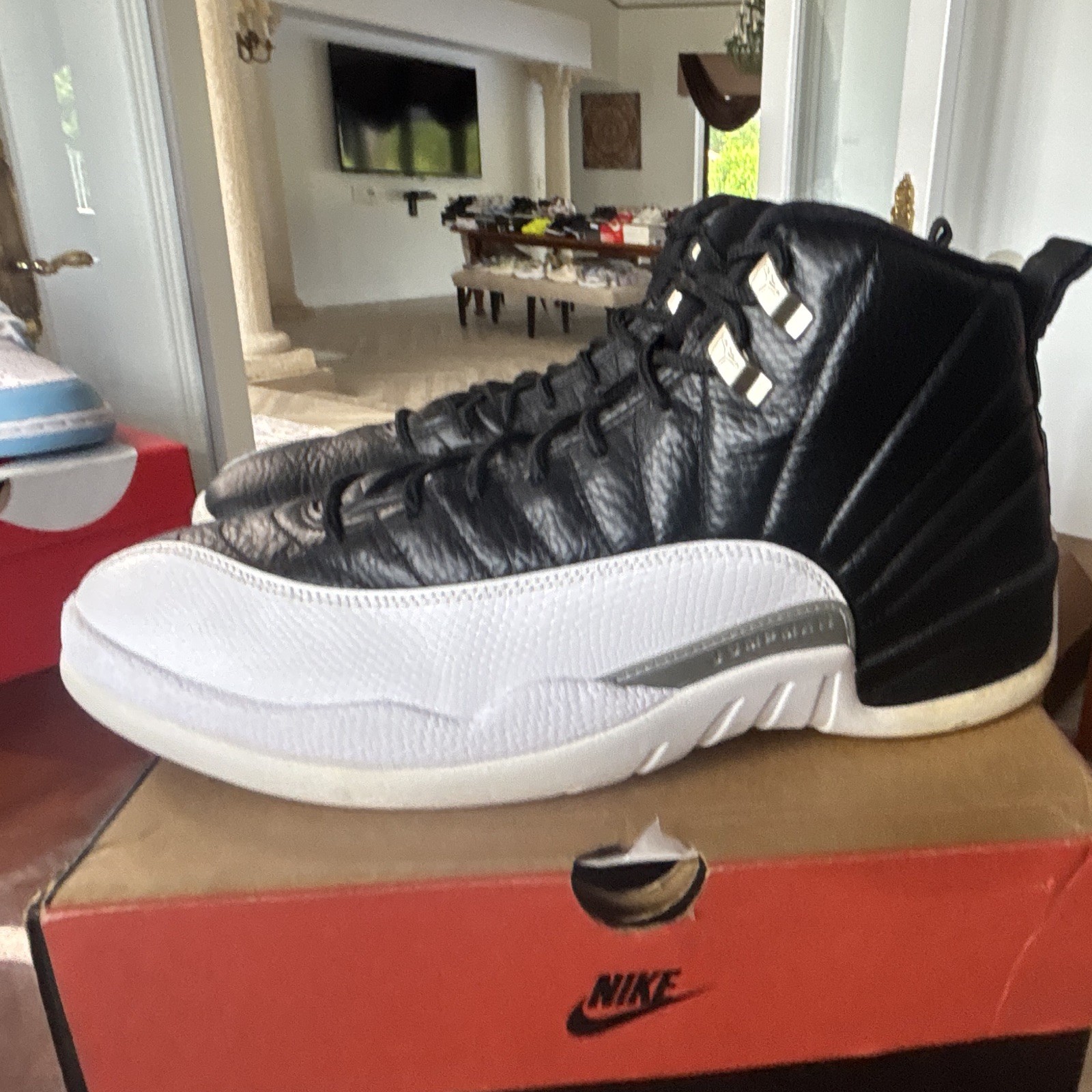 sneakers Jordan Air Jordan 12 Retro Playoffs mens black white high top lace up