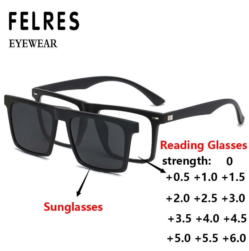 5 in 1 Magnetic Clip On Reading Glasses Men Women Outdoor Sunglasses Hot