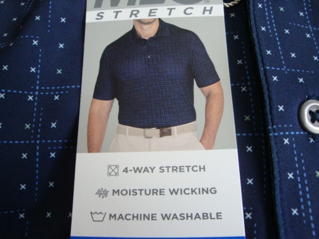 NWT Men’s Greg Norman ML75 Play Dry Polo Golf Polo Shirt Blue L