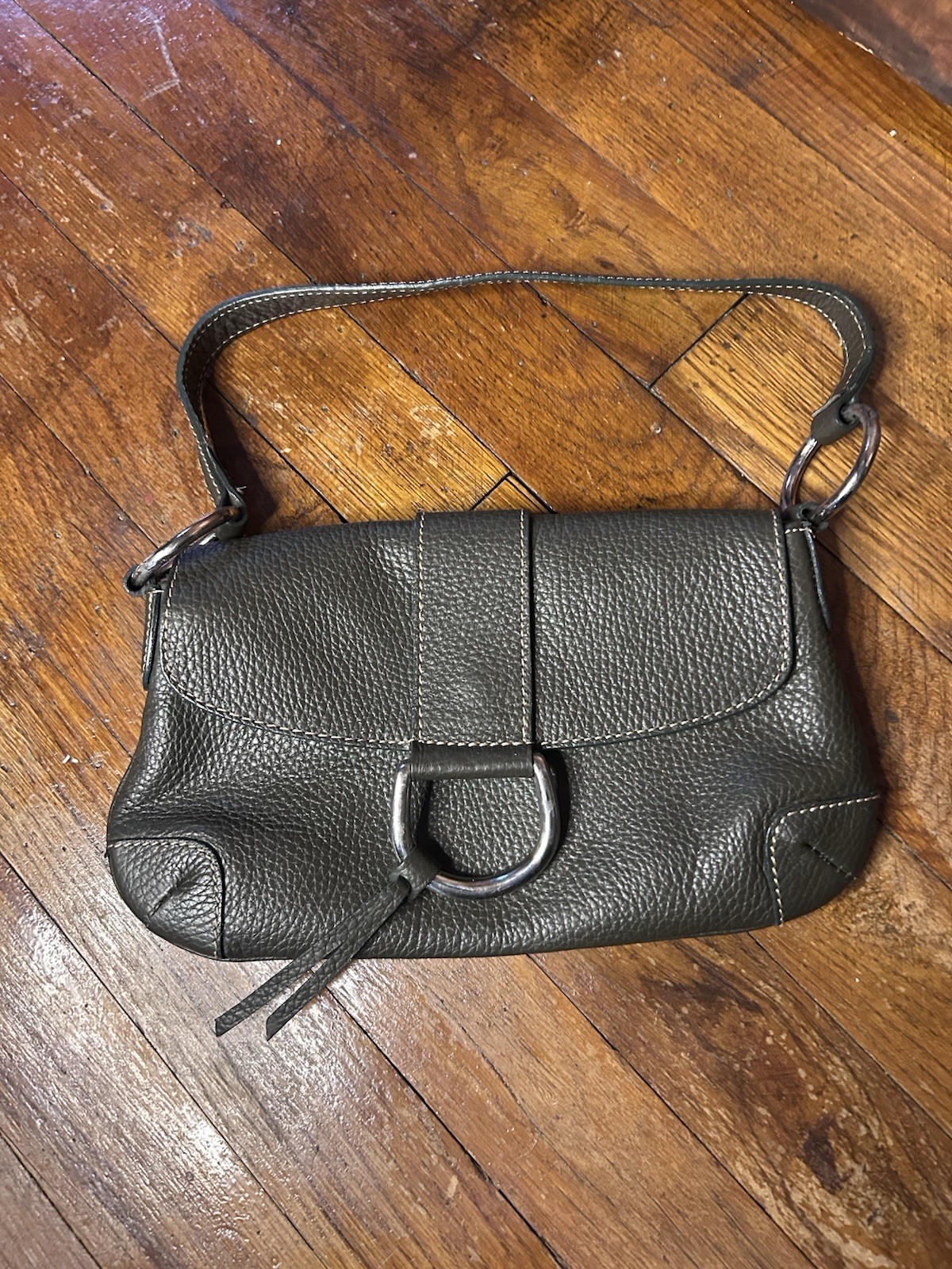 Cristian Italian Genuine Leather Shoulder Bag Green Satchel Purse Made in Italy
