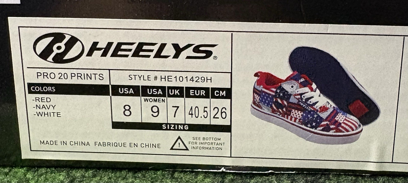US Men’s 8/W 9 – Heelys Pro 20 Prints “Red White Blue” New in Box