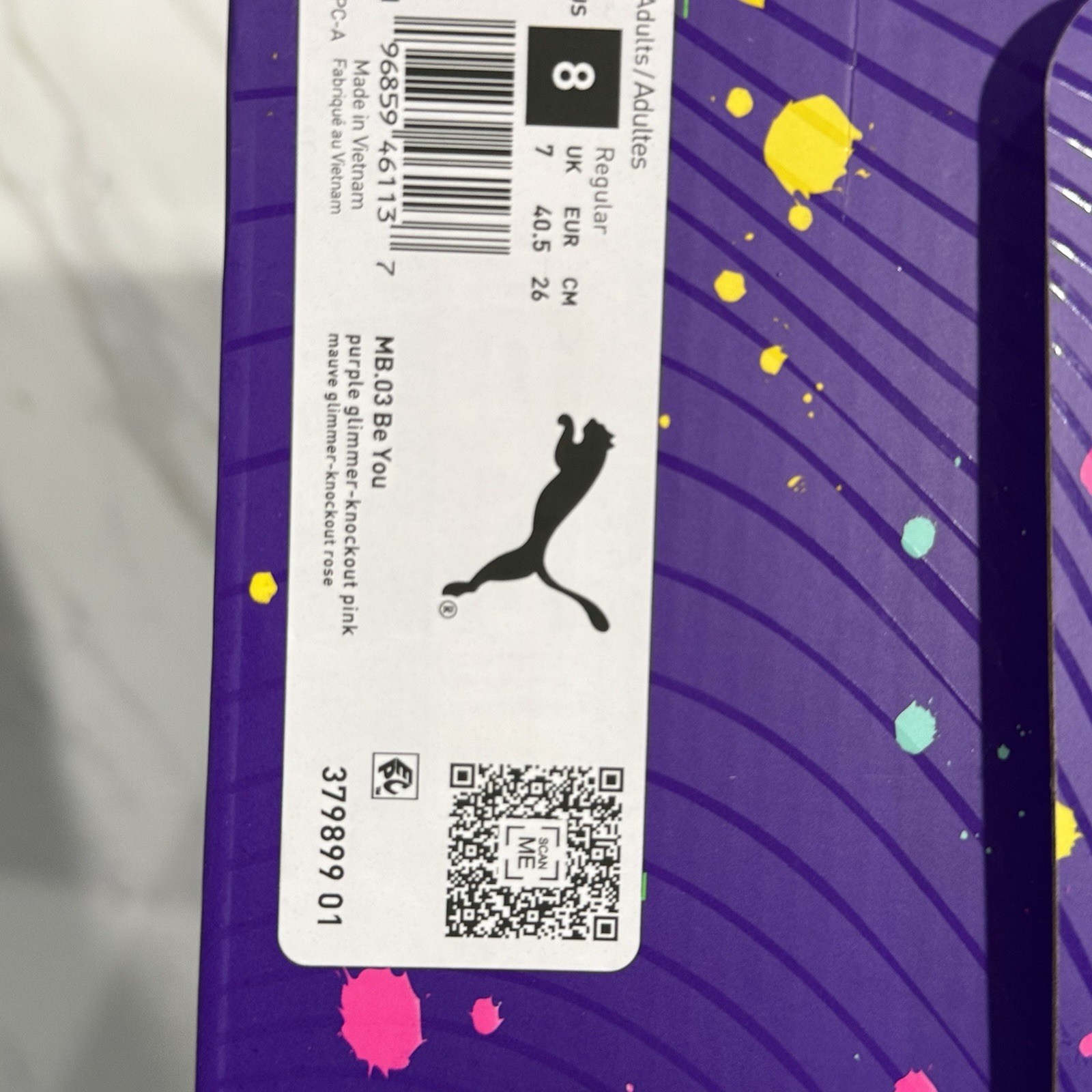 Puma LaMelo Ball MB.03 “Be You” Men’s Size 8 Basketball Shoes Rare Multi-Color