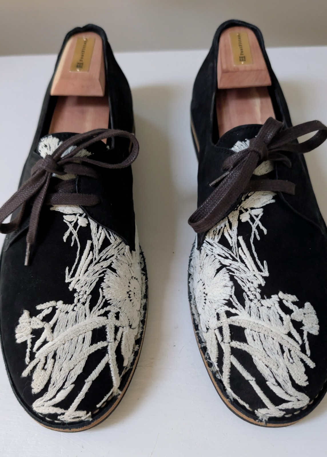 Ann Demeulemeester Mens Embroidered Leather Derby Shoe SS 2015 Runway Size45 NEW