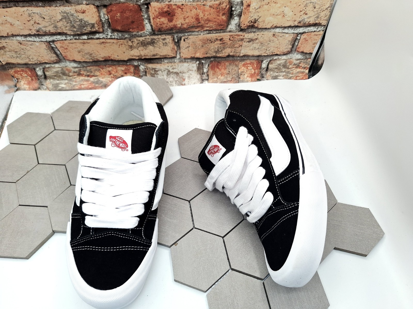 Vans Knu Mid Black White Suede Retro Chunky Mid Men Sz 13 New Sneaker Classic